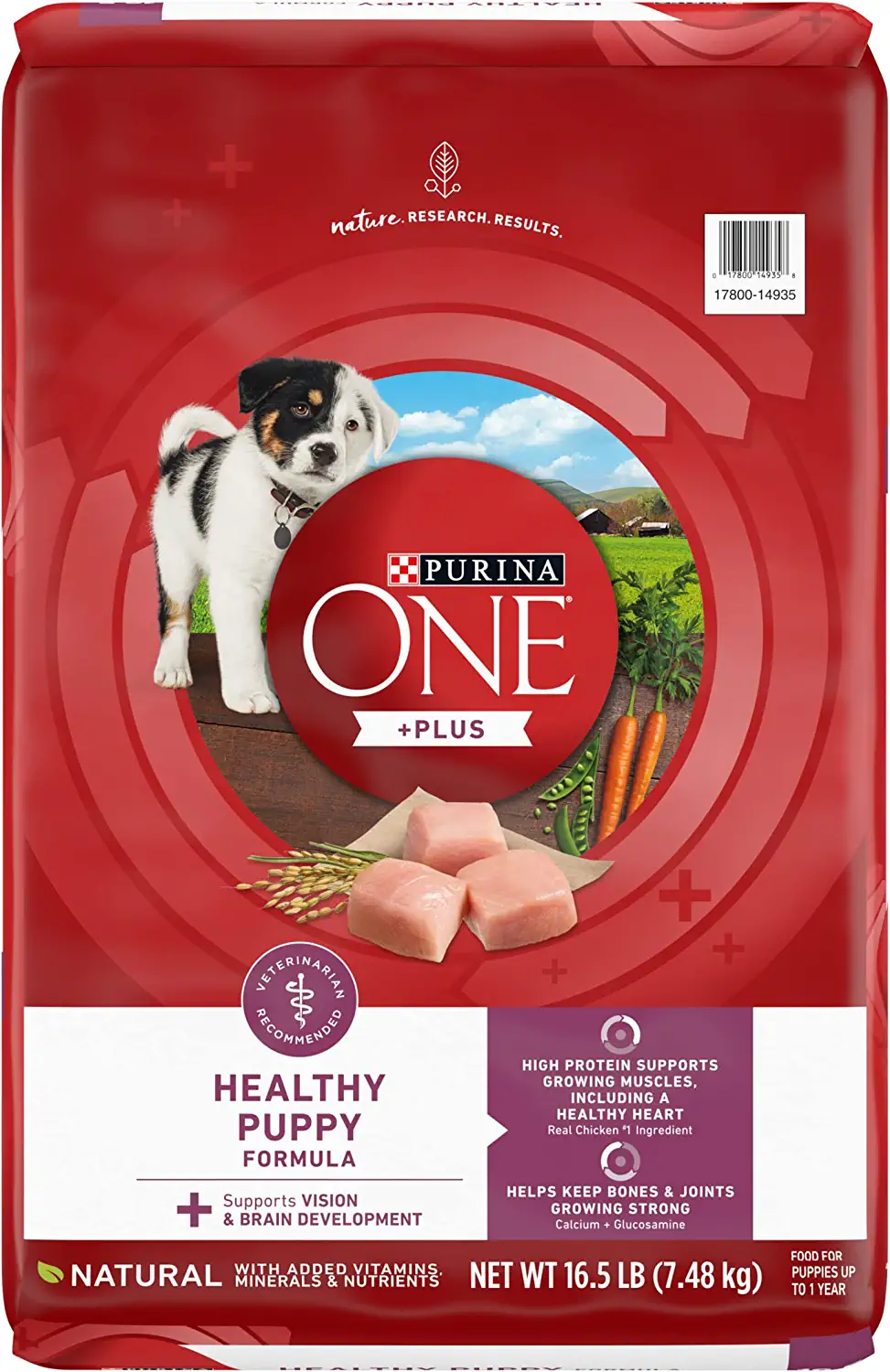Purina ONE Natural High Protein Dry Puppy Food. +Plus Healthy Puppy Formula - 16.5 lb. Bag