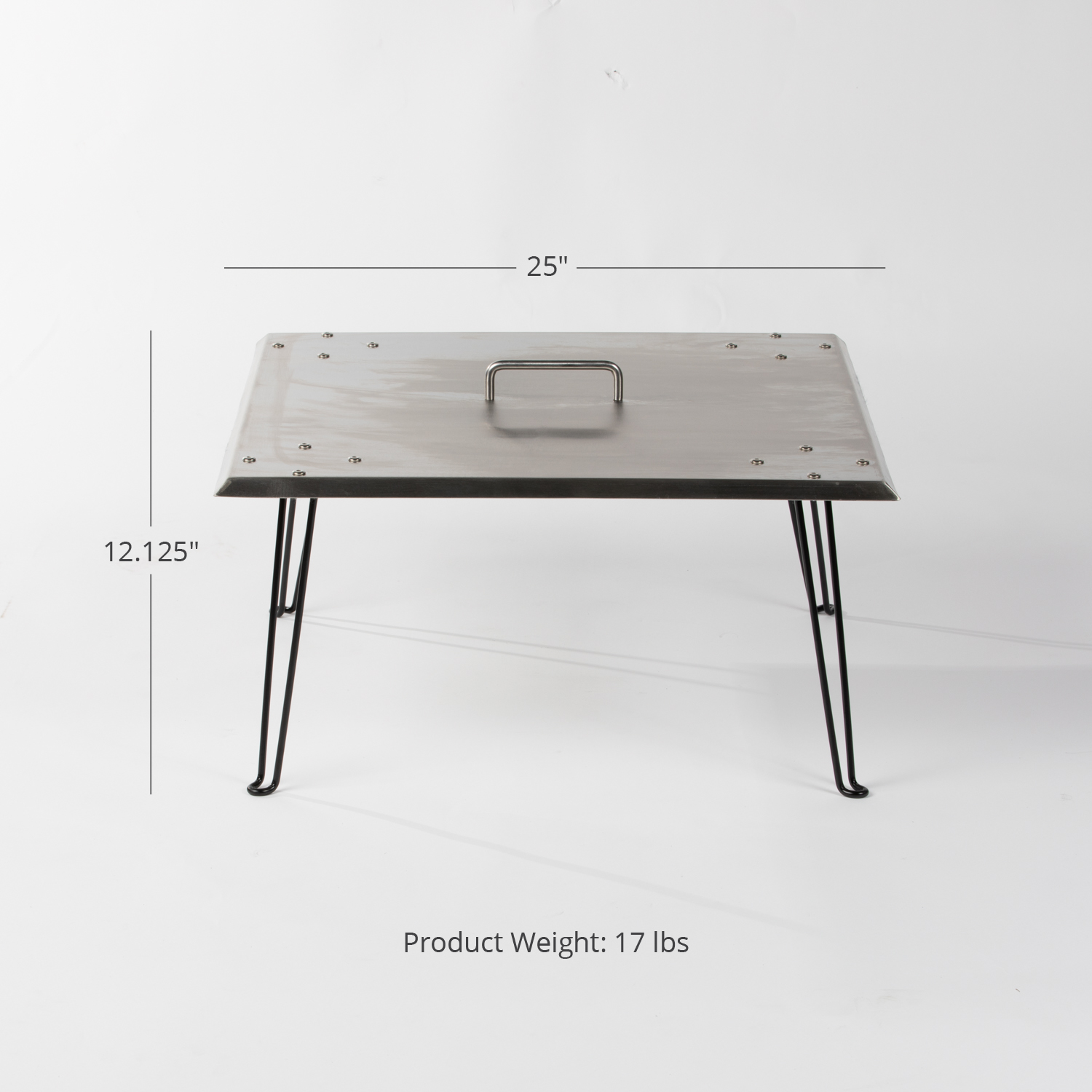 Titan Great Outdoors Fire Pit Heat Deflector. Pushes Heat Down and Out. Stainless-Steel with Carrying Handle