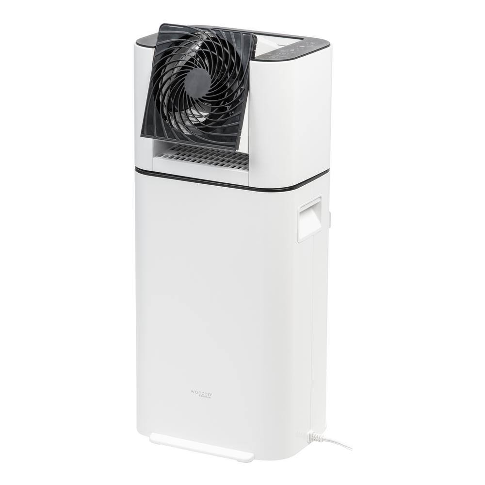IRIS 590117 5.2-Pint Bucket Dehumidifier Woozoo with Circulator Fan. White