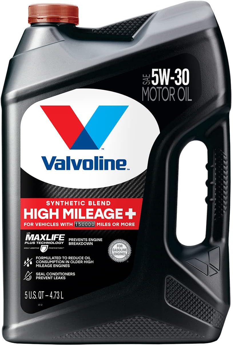 Valvoline High Mileage 150K with Maxlife Plus Technology Motor Oil SAE 5W-30 5 QT. Case of 3