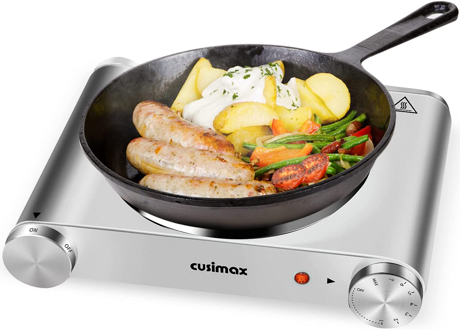 Cusimax Hot Plate Electric Burner. Non-Slip Rubber Feet. Upgraded Version. 1500W