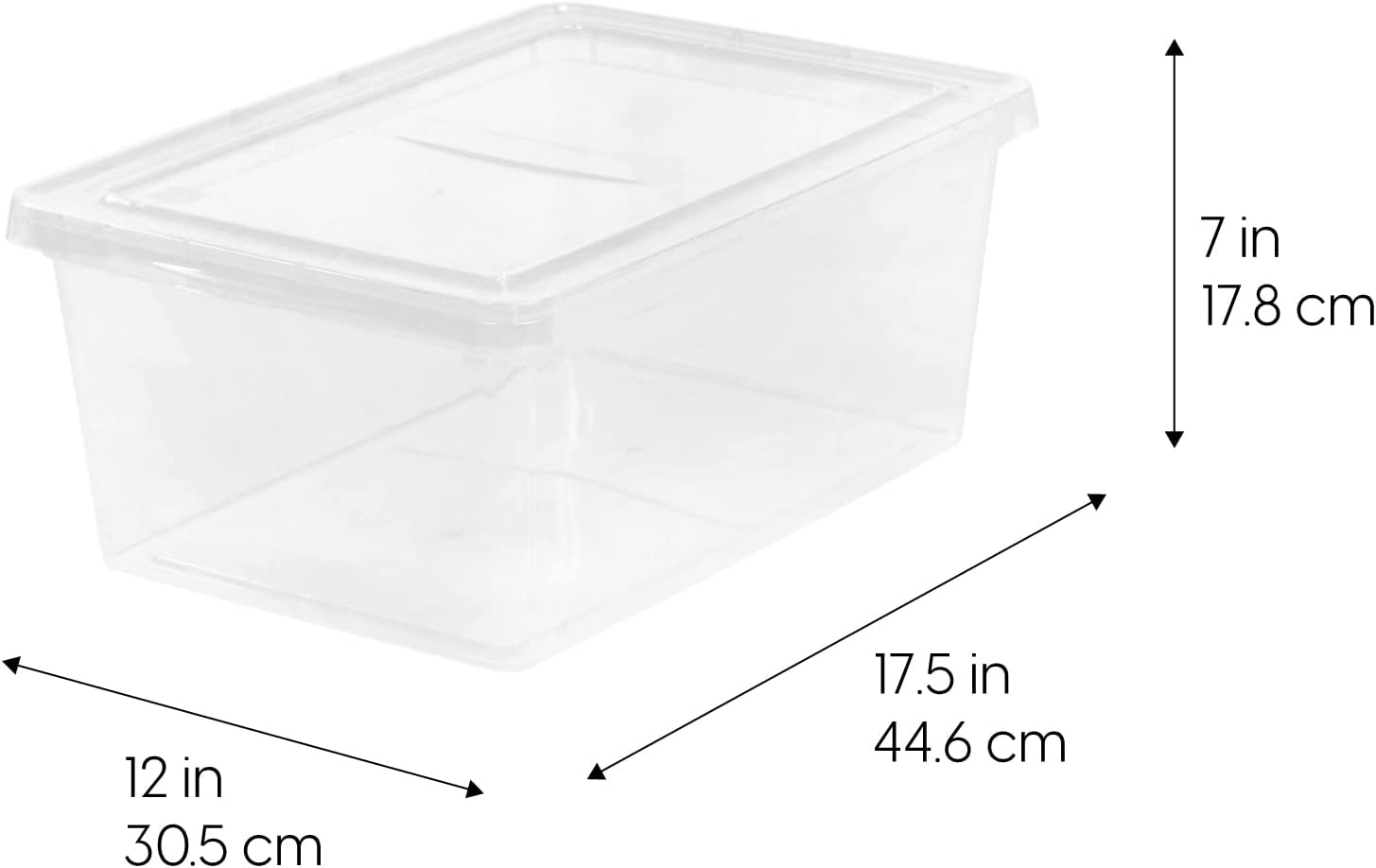 IRIS USA 17.5 Qt Plastic Storage Container Bin with Latching Lid. Stackable Nestable Box Tote Closet Organization School Art Supplies - Clear. 12 Pack