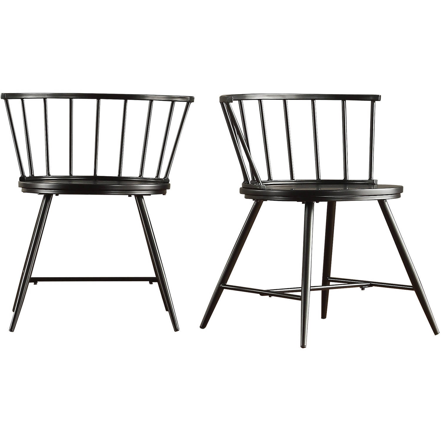 Weston Home Chelsea Dining Chair. Set of 2. Black. 28″ H x 21.5″ W x 20″ L