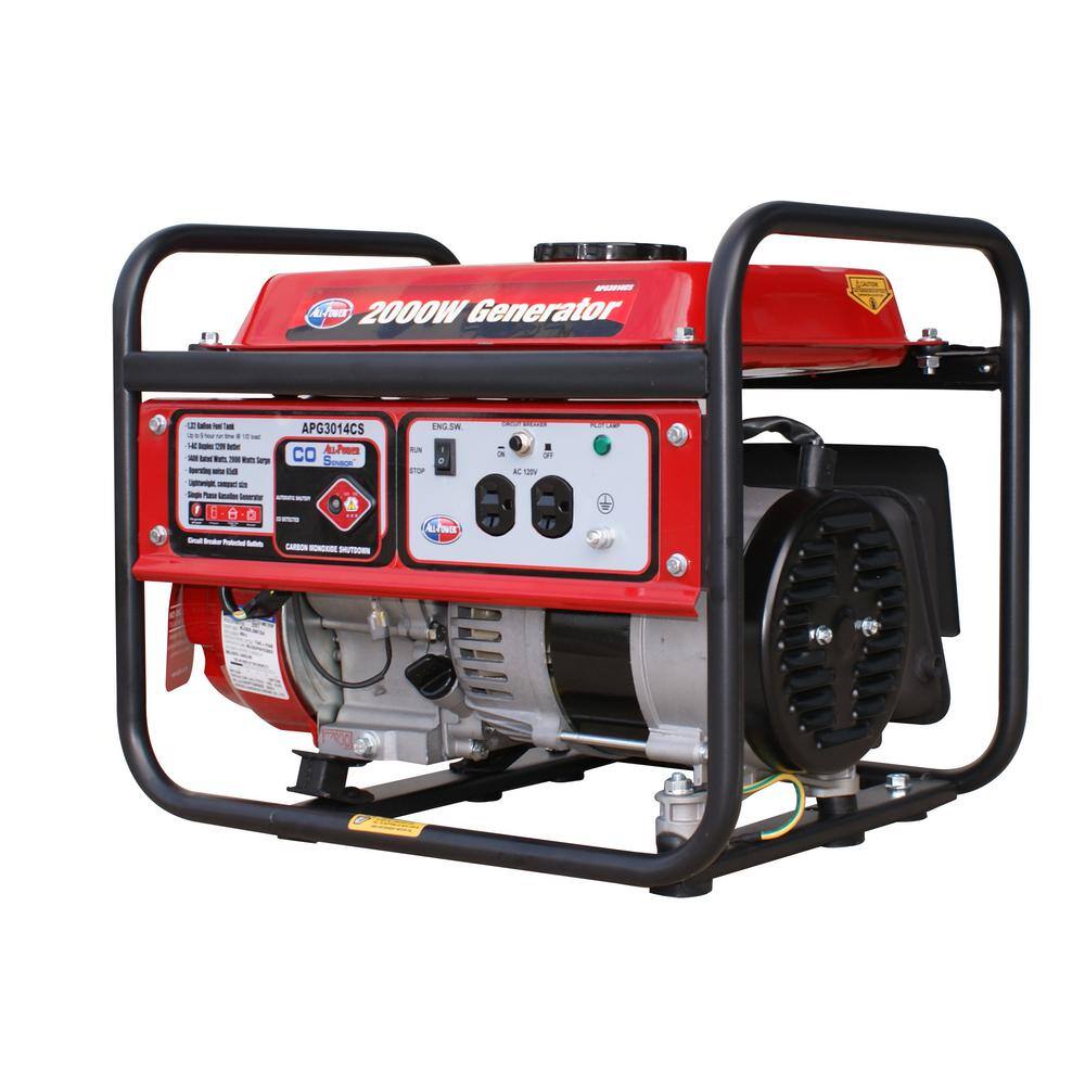 All Power APG3014CS 2000-Watt Manual Start Gas Powered Portable Generator With Auto CO Shutoff