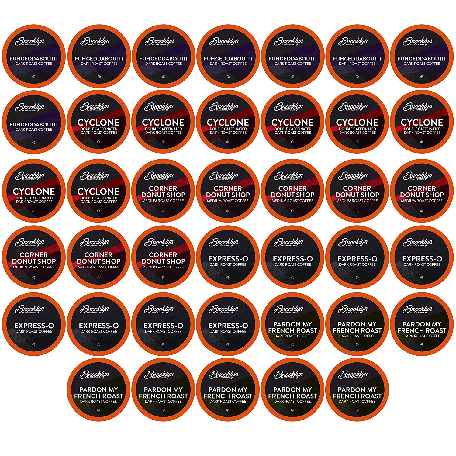 Brooklyn Beans Coffee Pods Bold Gourmet Variety Pack. Compatible with 2.0 Keurig K Cup Brewers. 40 Count