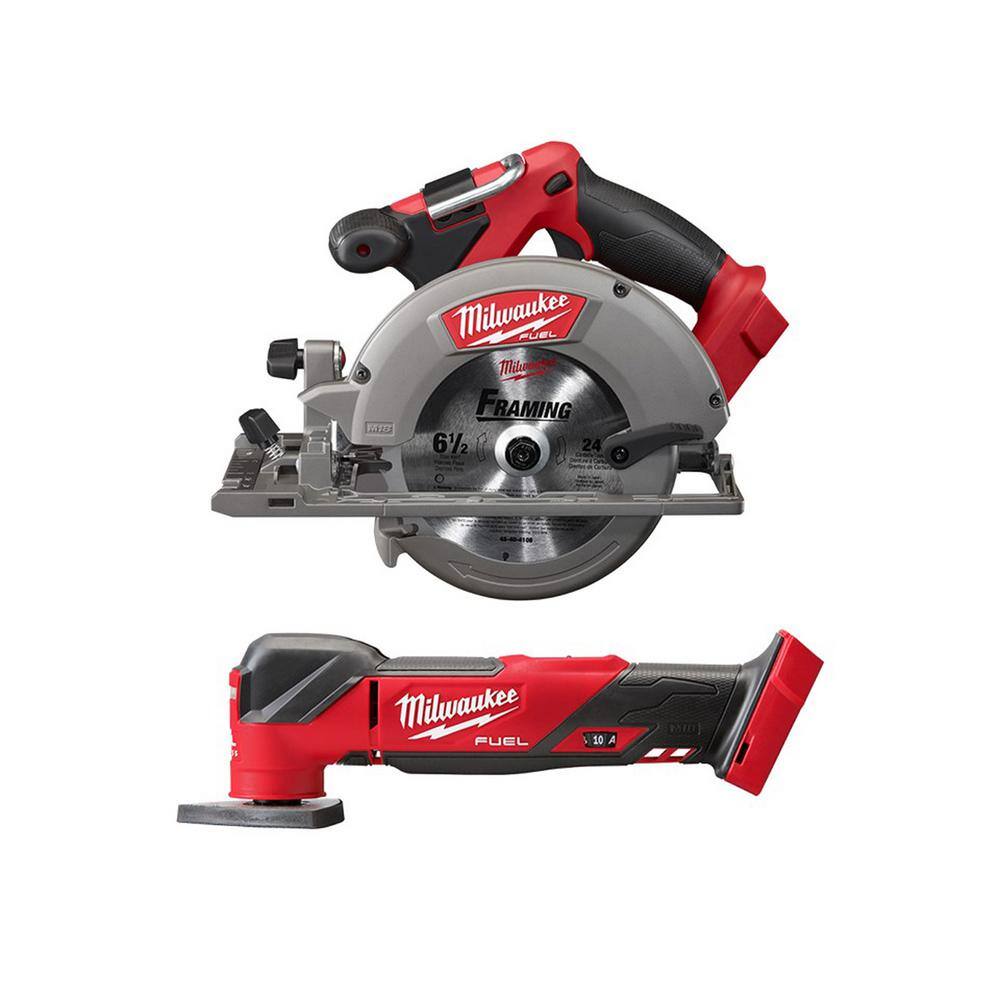 Milwaukee 2730-20-2836-20 M18 FUEL 18V Lithium-Ion Brushless Cordless 6-1/2 in. Circular Saw with Oscillating Multi-Tool (Tool-Only)