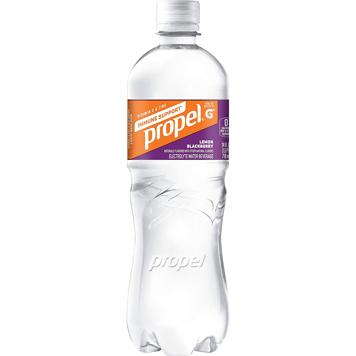 Propel Lemon Blackberry. Immune Support with Vitamin C + Zinc. 24 oz. Pack of 12