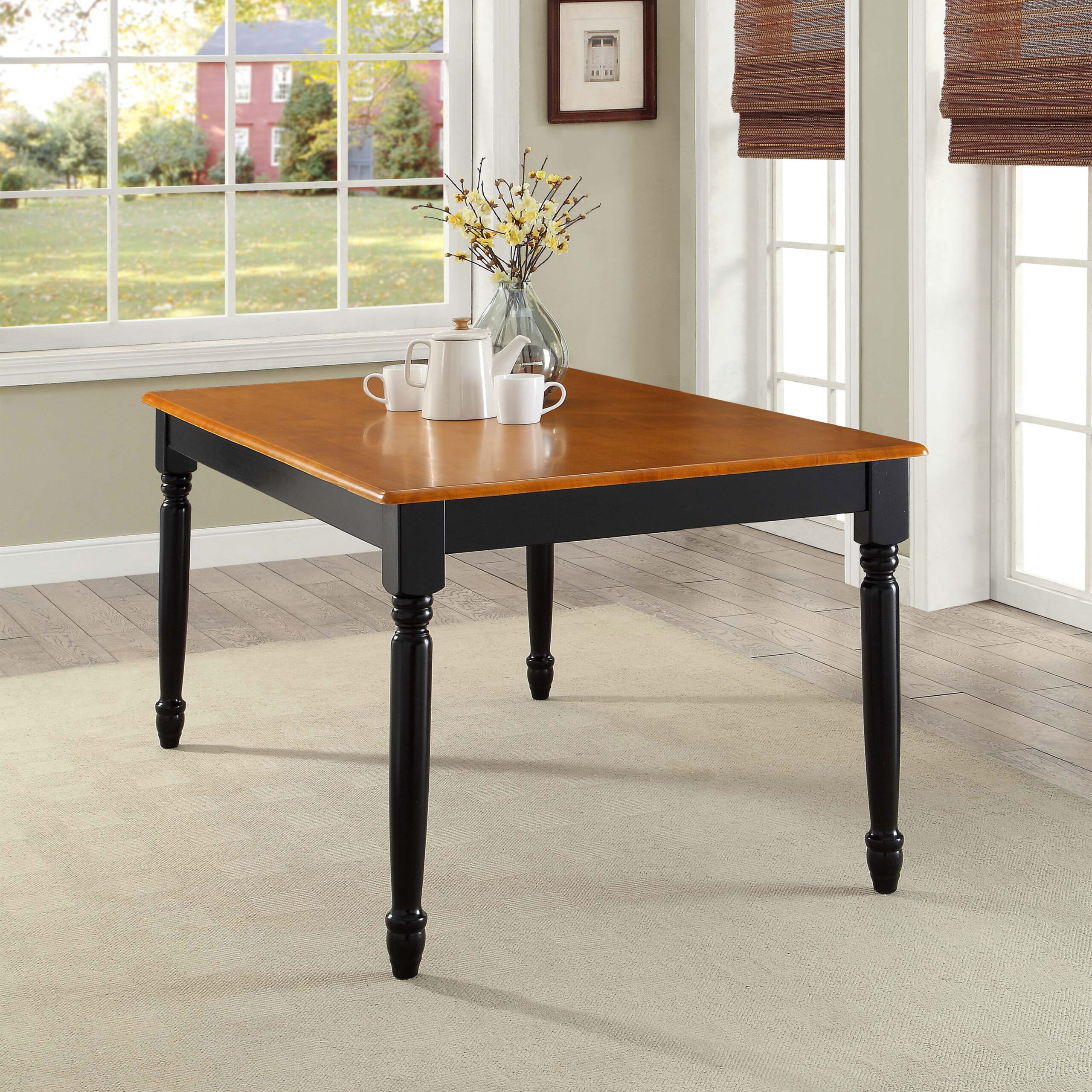 Better Homes and Gardens Autumn Lane Farmhouse Dining Table. Black and Oak