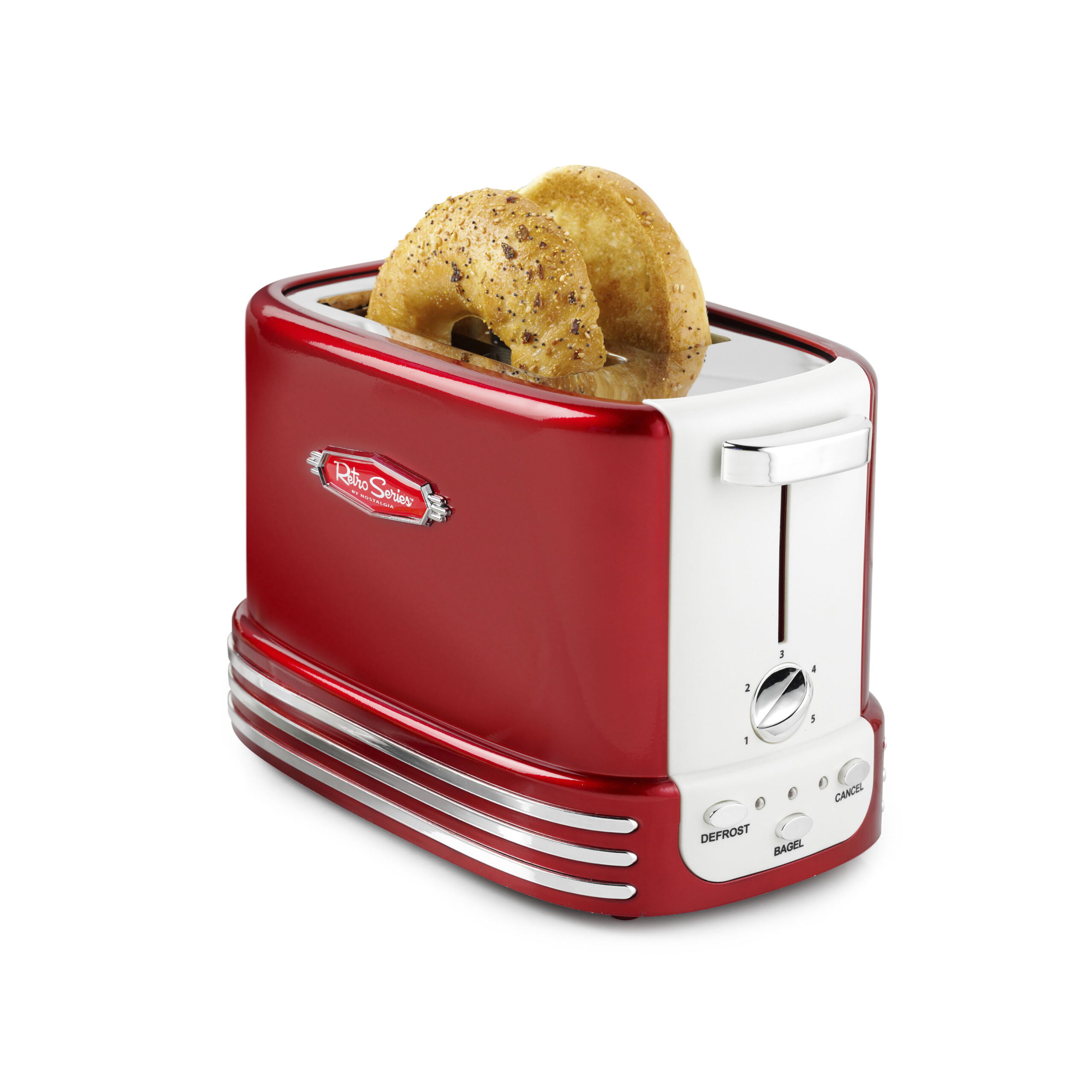 Nostalgia NRTOS2RR Retro 2-Slice Bagel Toaster. Red