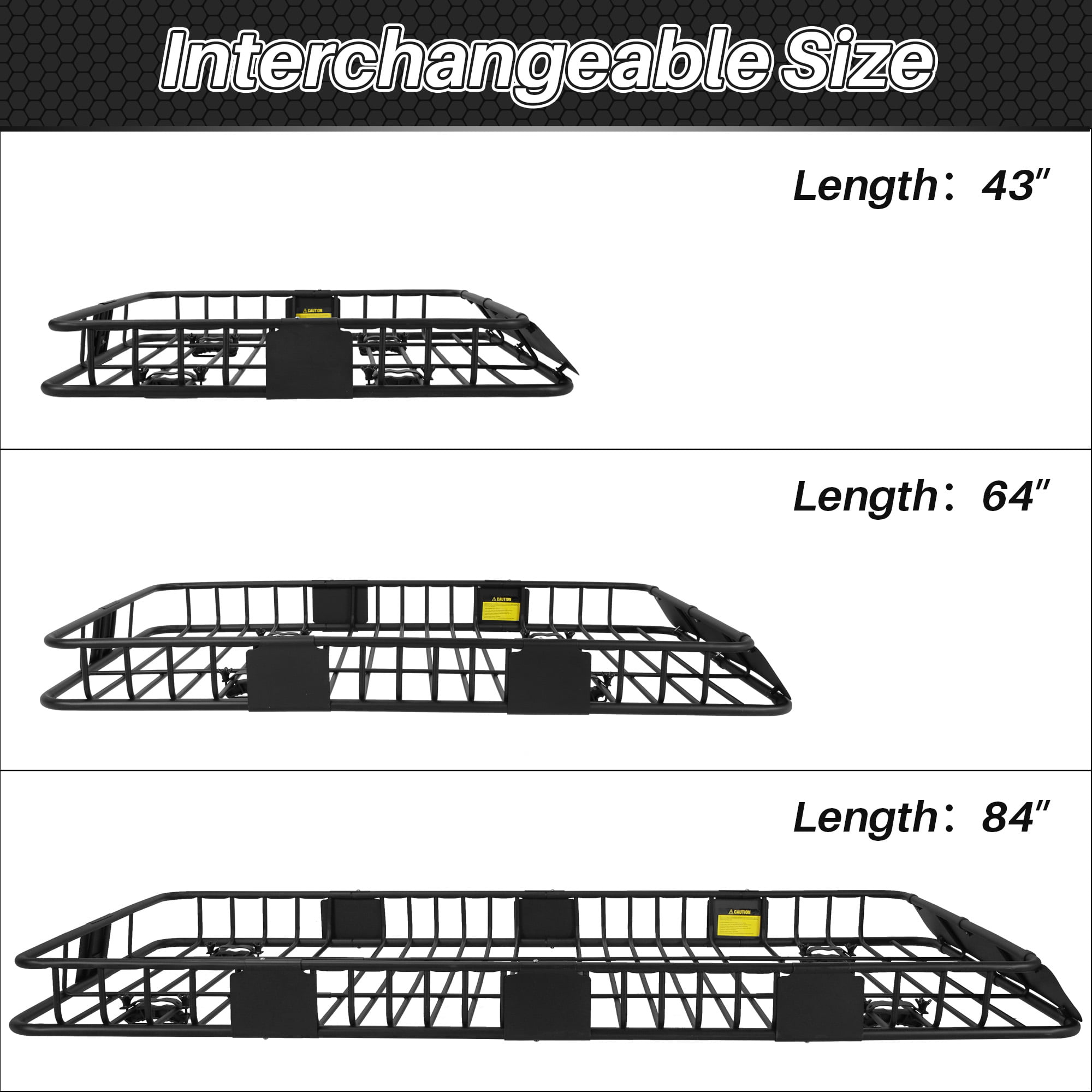ARKSEN 84″x 39″x 6″ Universal Roof Rack Cargo Extension Car Top Luggage Holder Carrier Basket SUV Camping. Black