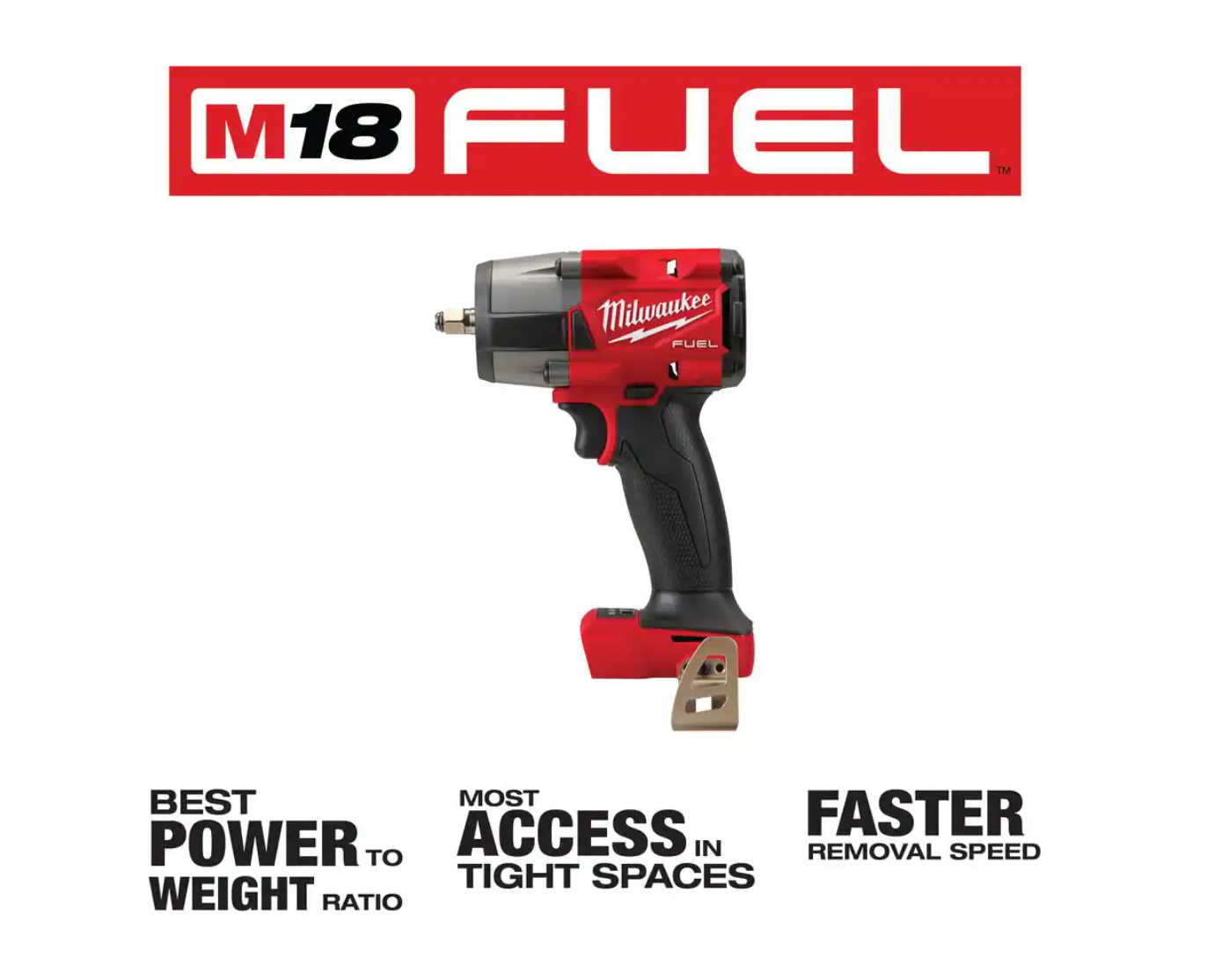 Milwaukee 2960-20 M18 FUEL GEN-2 18V Lithium-Ion Mid Torque Brushless Cordless 3/8 in. Impact Wrench with Friction Ring (Tool-Only)