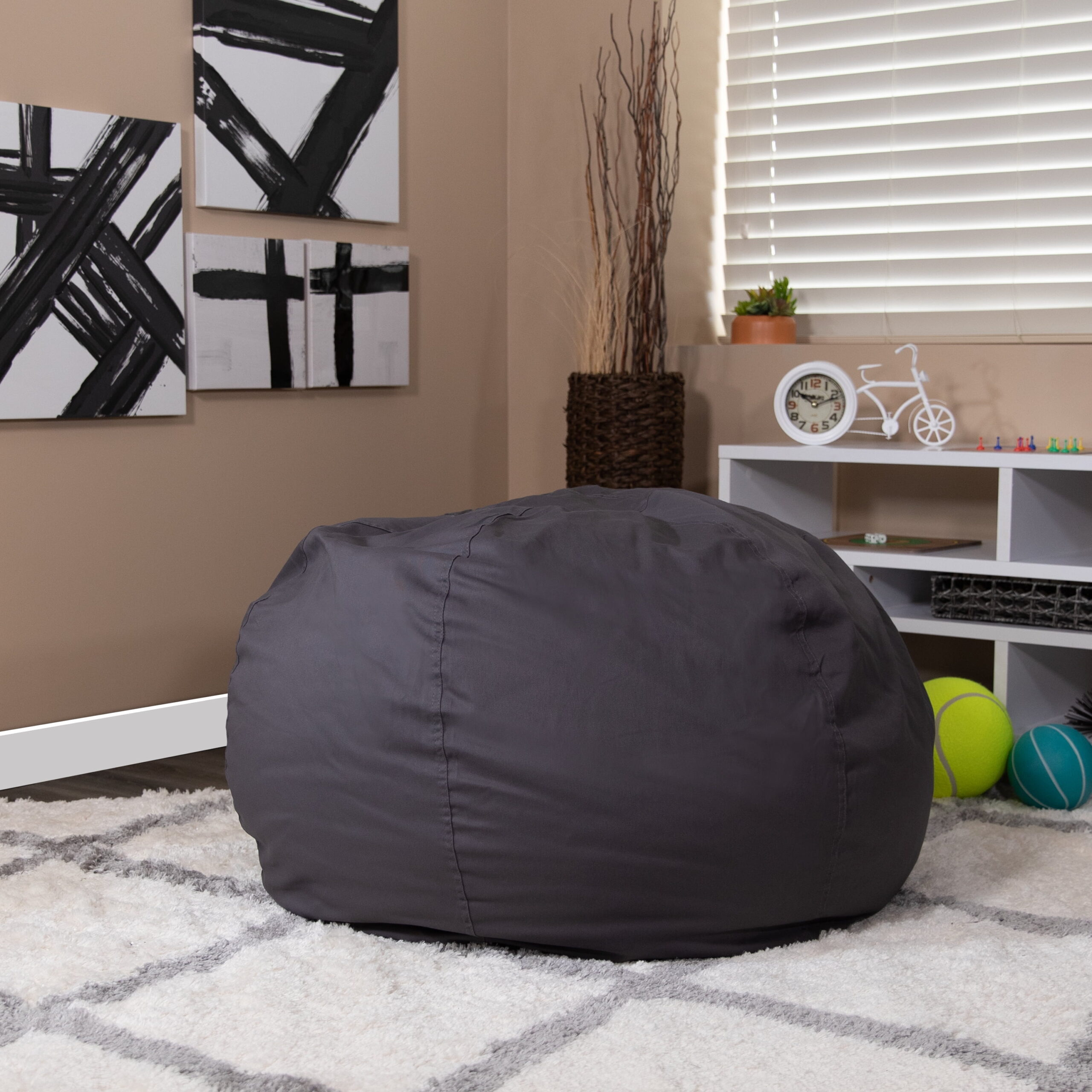 Flash Furniture Duncan Oversized Bean Bag Chair. Gray