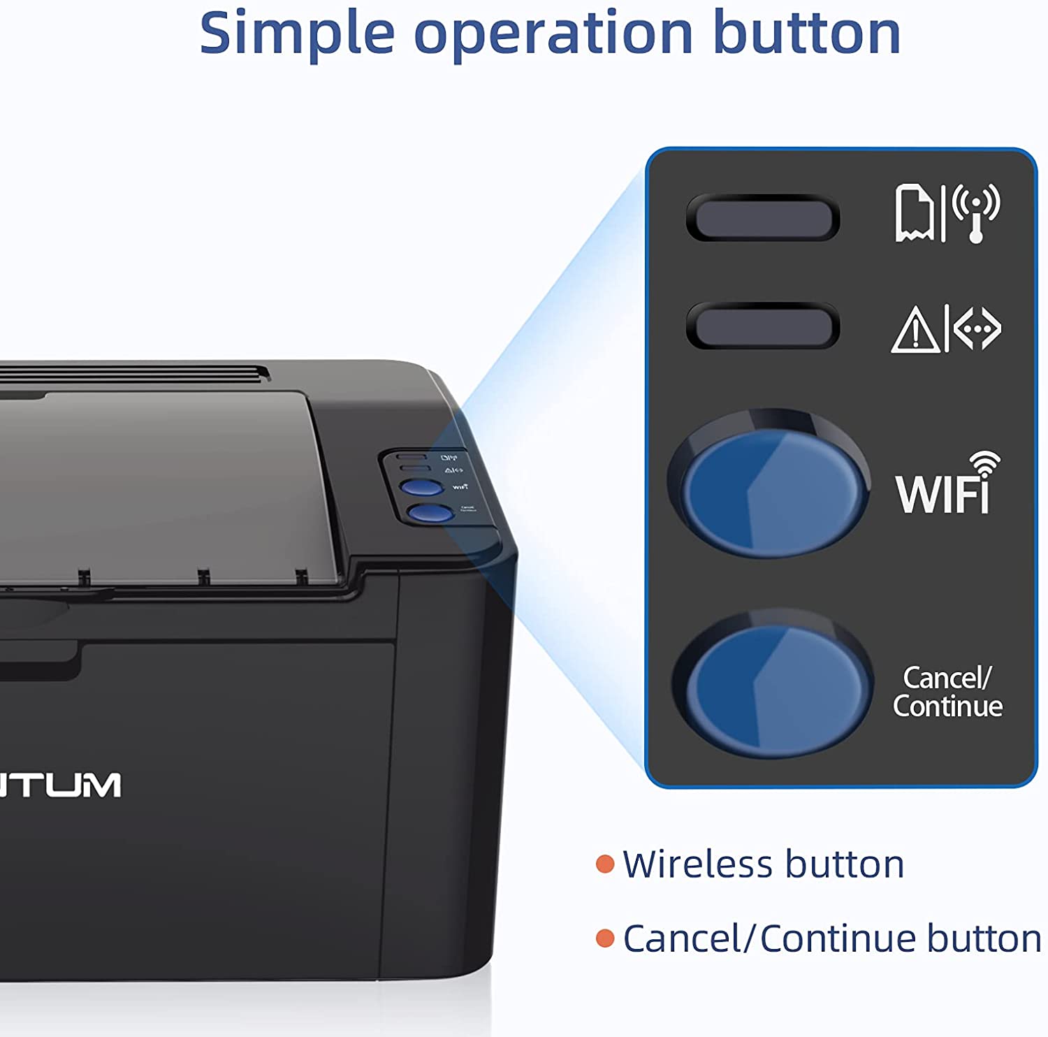 Monochrome Wireless with Mobile Printing. Pantum P2502W Wireless Laser Printer Home Office Use. Black Printer with Mobile Printing (V8V77B)