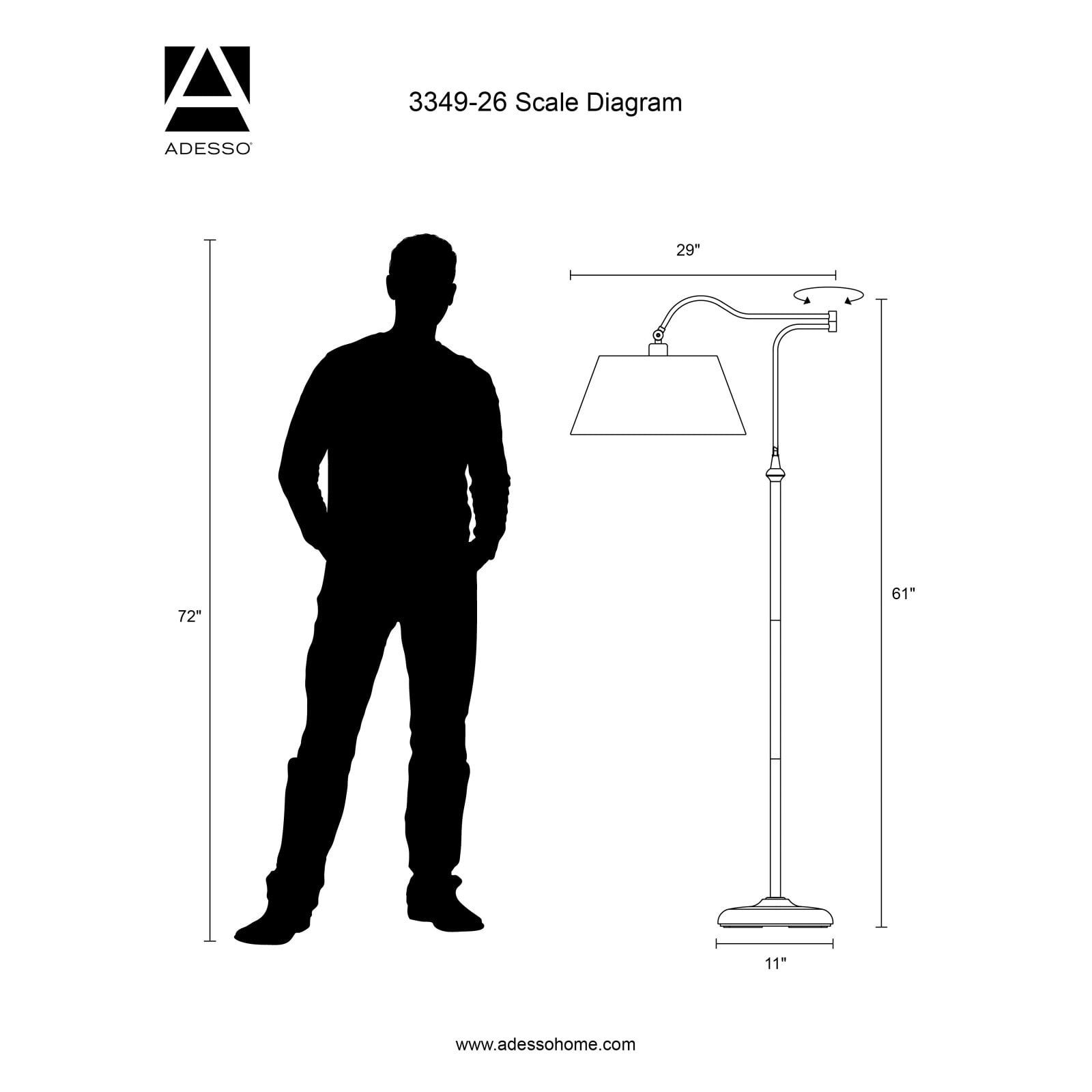 Adesso Rodeo Floor Lamp. Antique Bronze