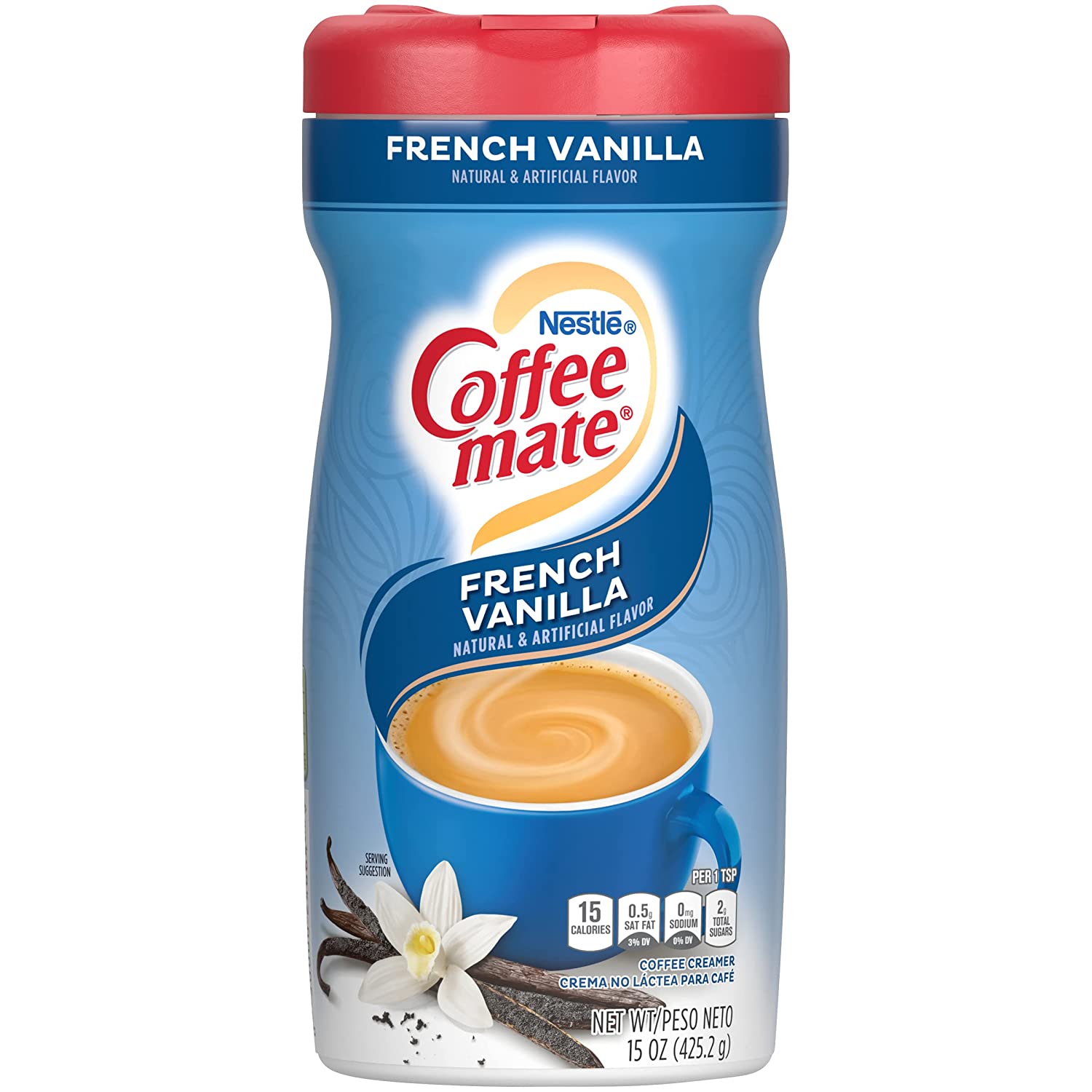 Nestle Coffee mate Coffee Creamer. French Vanilla. Non Dairy Powder Creamer. 15 Ounces (Pack of 12)