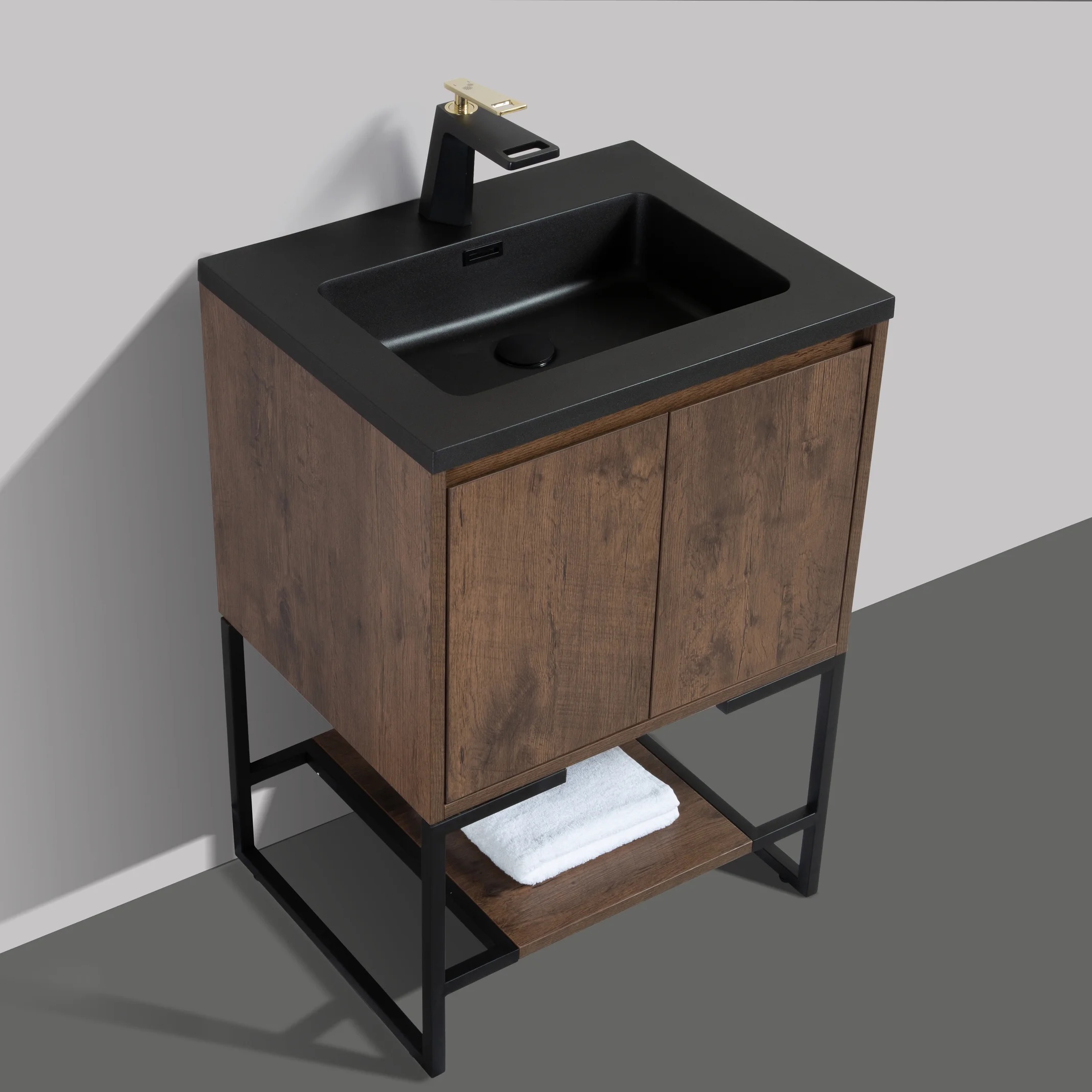 Latitude Run Nashonda 24” Free-standing Single Bathroom Vanity with Vanity Top. Rosewood