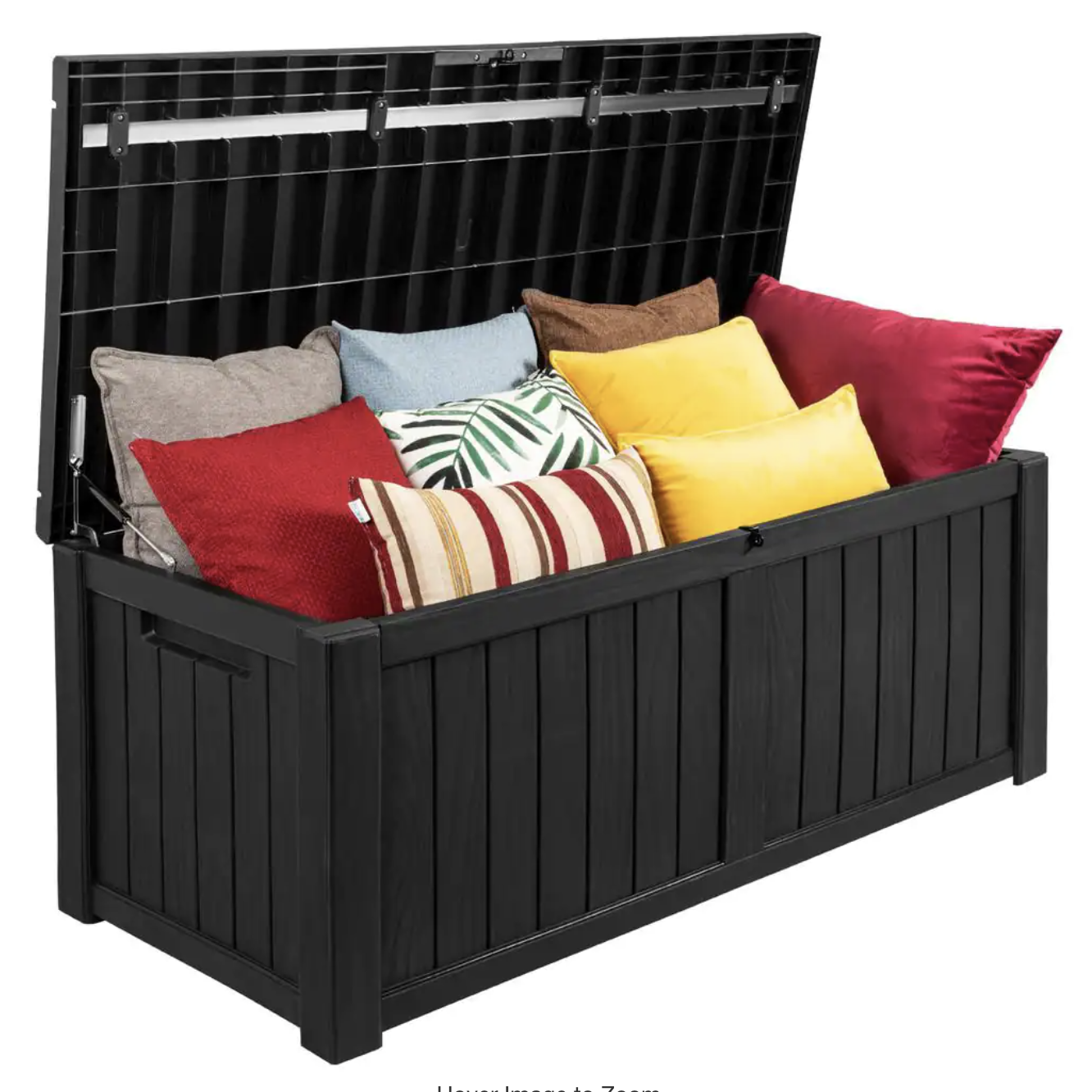 Tozey 119 Gal. Outdoor Storage Box Plastic Resin Deck Box. Black