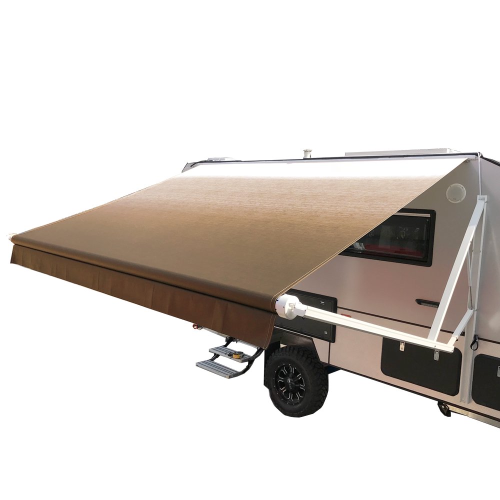 Aleko 10′ x 8′ Vinyl RV Awning Fabric Replacement for Retractable Awning. Brown Fade Color