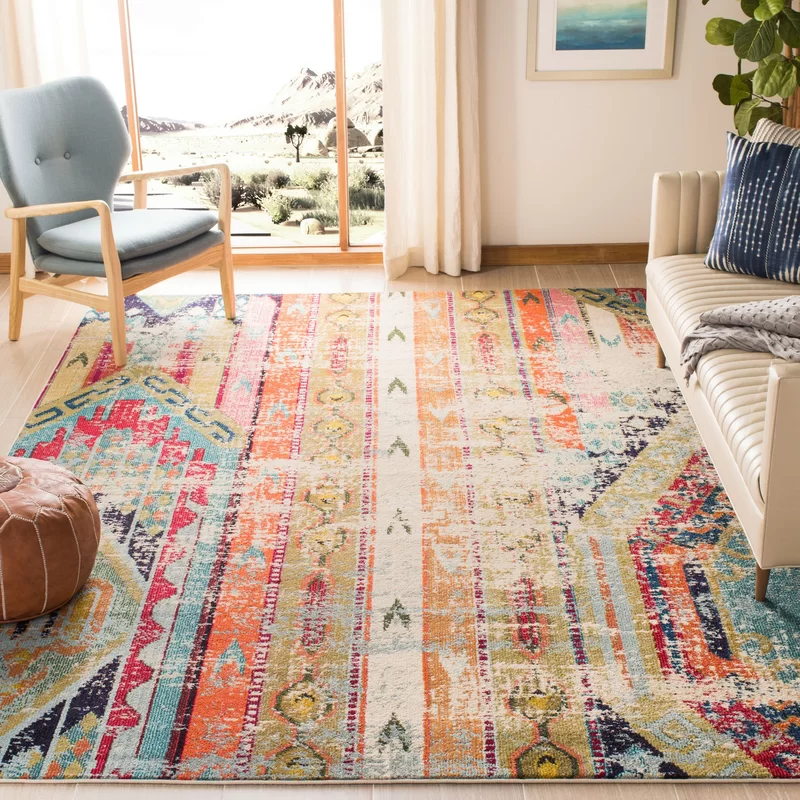 Mistana Newburyport Machine Woven / Power Loomed Performance Multicolors Rug. Rectangle 10-6″ x 16-5″