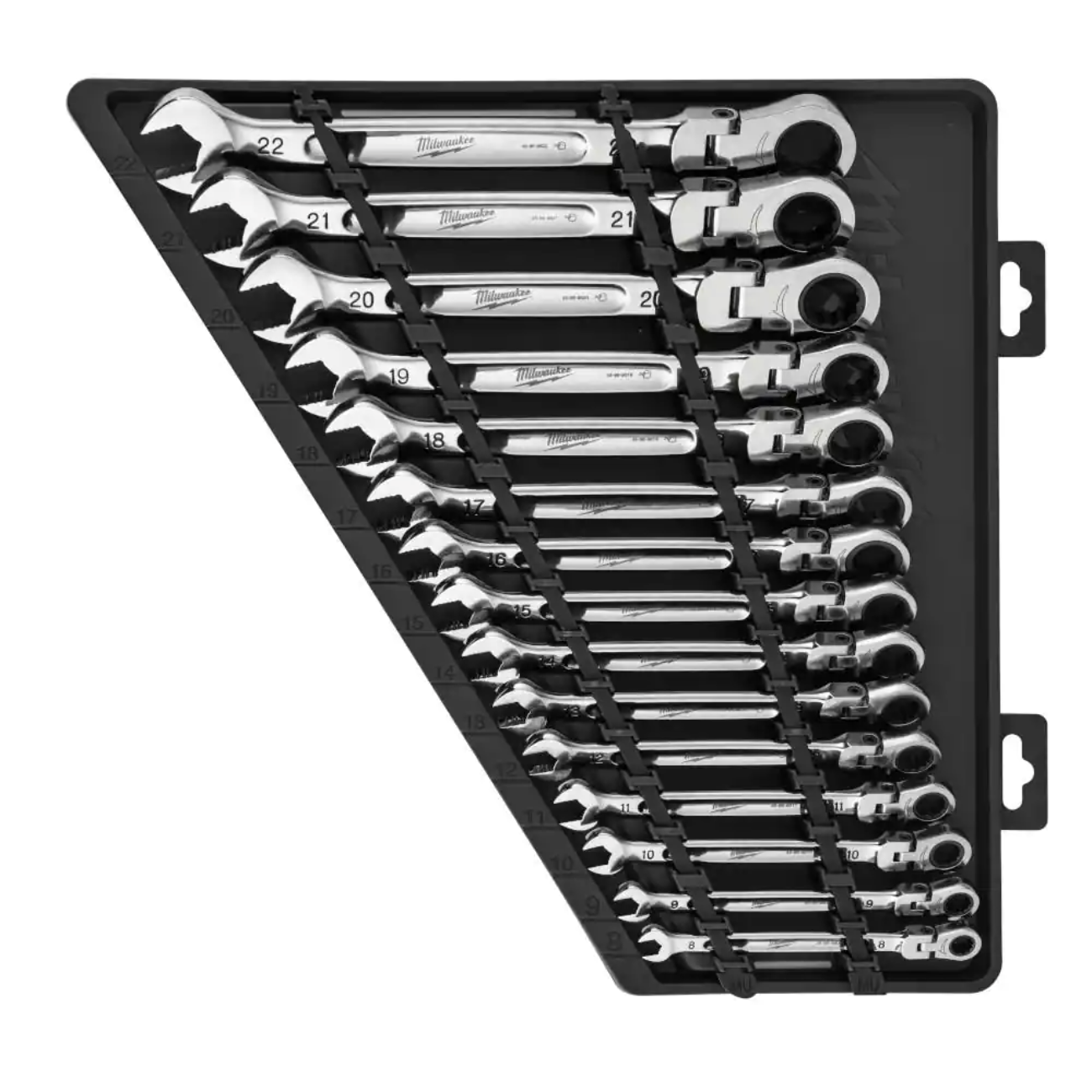 Milwaukee 144-Position Flex-Head Ratcheting Combination Wrench Set Metric (15-Piece)