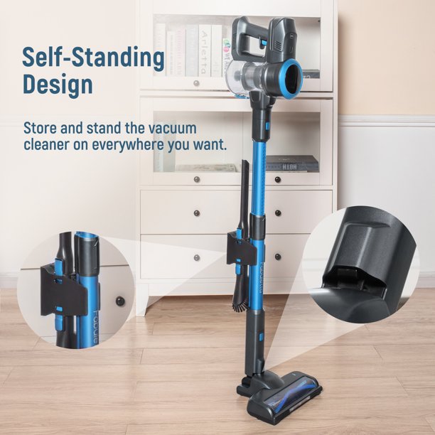 Fabuletta Cordless Vacuum 24Kpa. 6-in-1 Lightweight Stick Vacuum Cleaner for Hard Floor Carpet Pet Hair. Blue