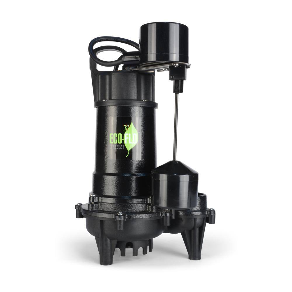 Eco Flo 1/3 HP Cast Iron Submersible Sump Pump With Vertical Switch