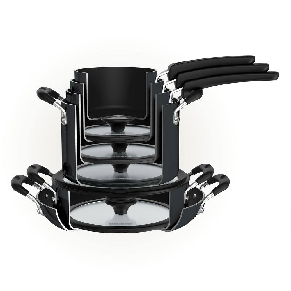 Tramontina 11-Piece Nesting Aluminum Nonstick Cookware Set in Gray