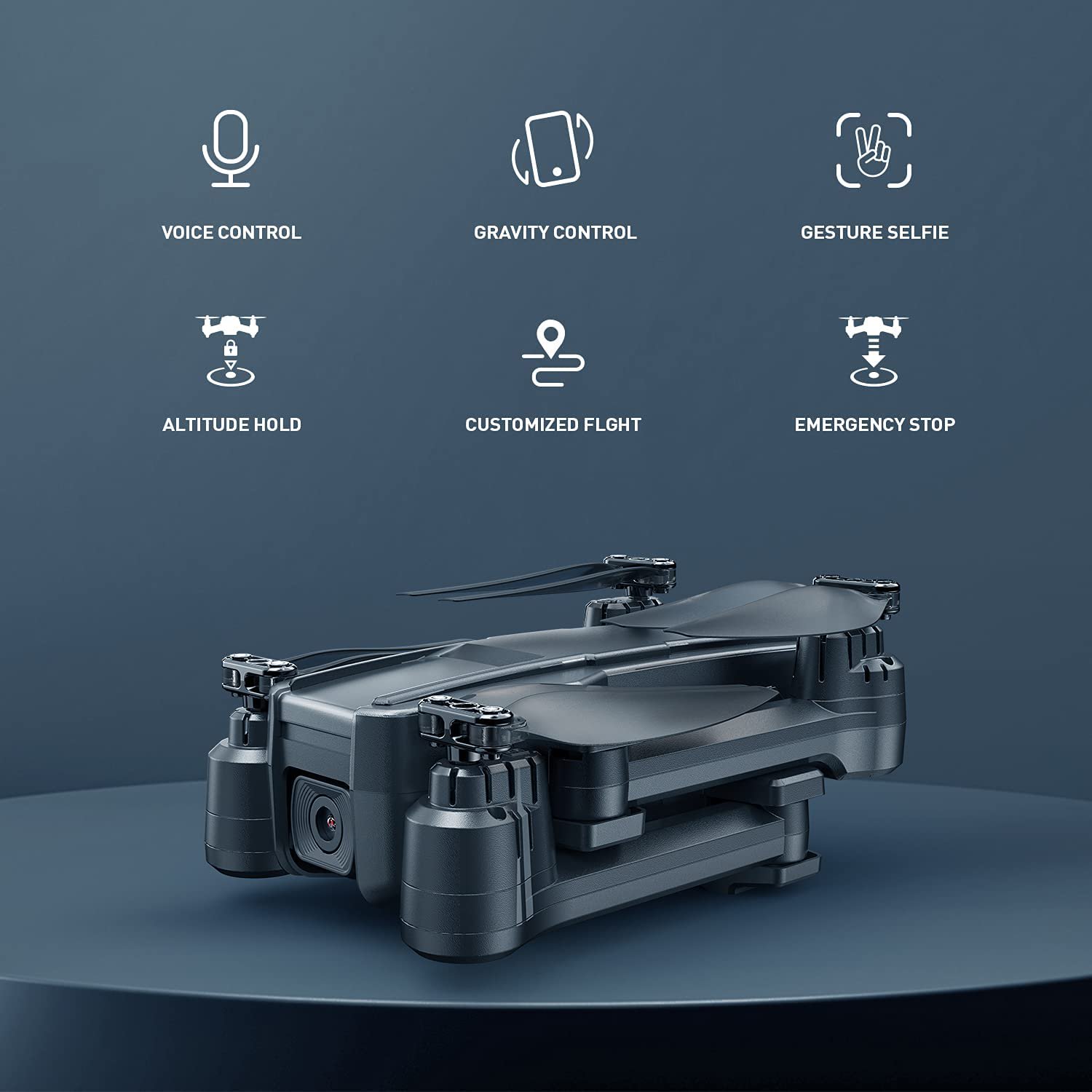 Holy Stone HS440 Drone with 1080P Camera. Foldable FPV RC Quadcopter Drone with Auto Hover. Gravity Sensor and 2 Batteries