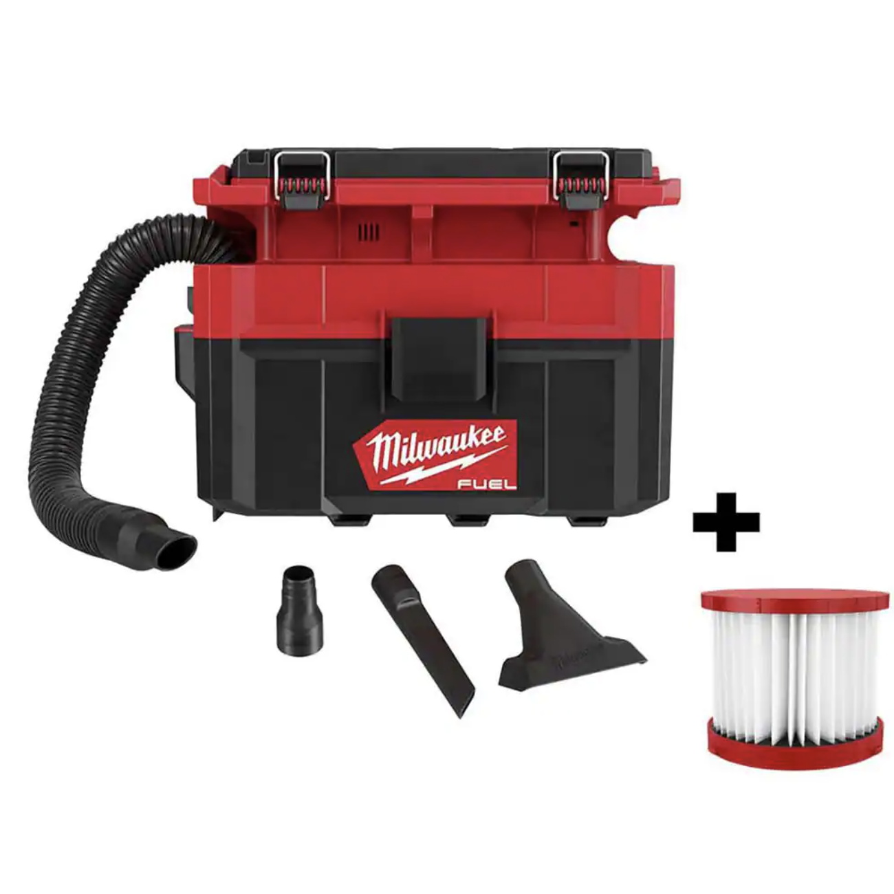Milwaukee M18 Fuel Packout 18-Volt Lithium-Ion Cordless 2.5 Gal. Wet/Dry Vacuum (Tool-Only) and Extra Filter