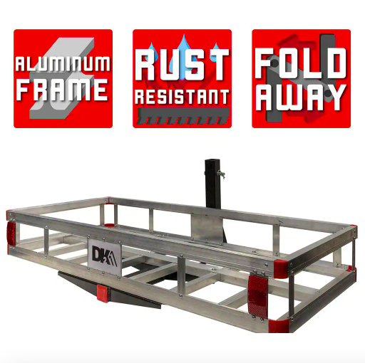 DK2 HCC502A 500 lb. Capacity 50 in. x 24 in. Aluminum Hitch Cargo Carrier for 2 in. Receiver