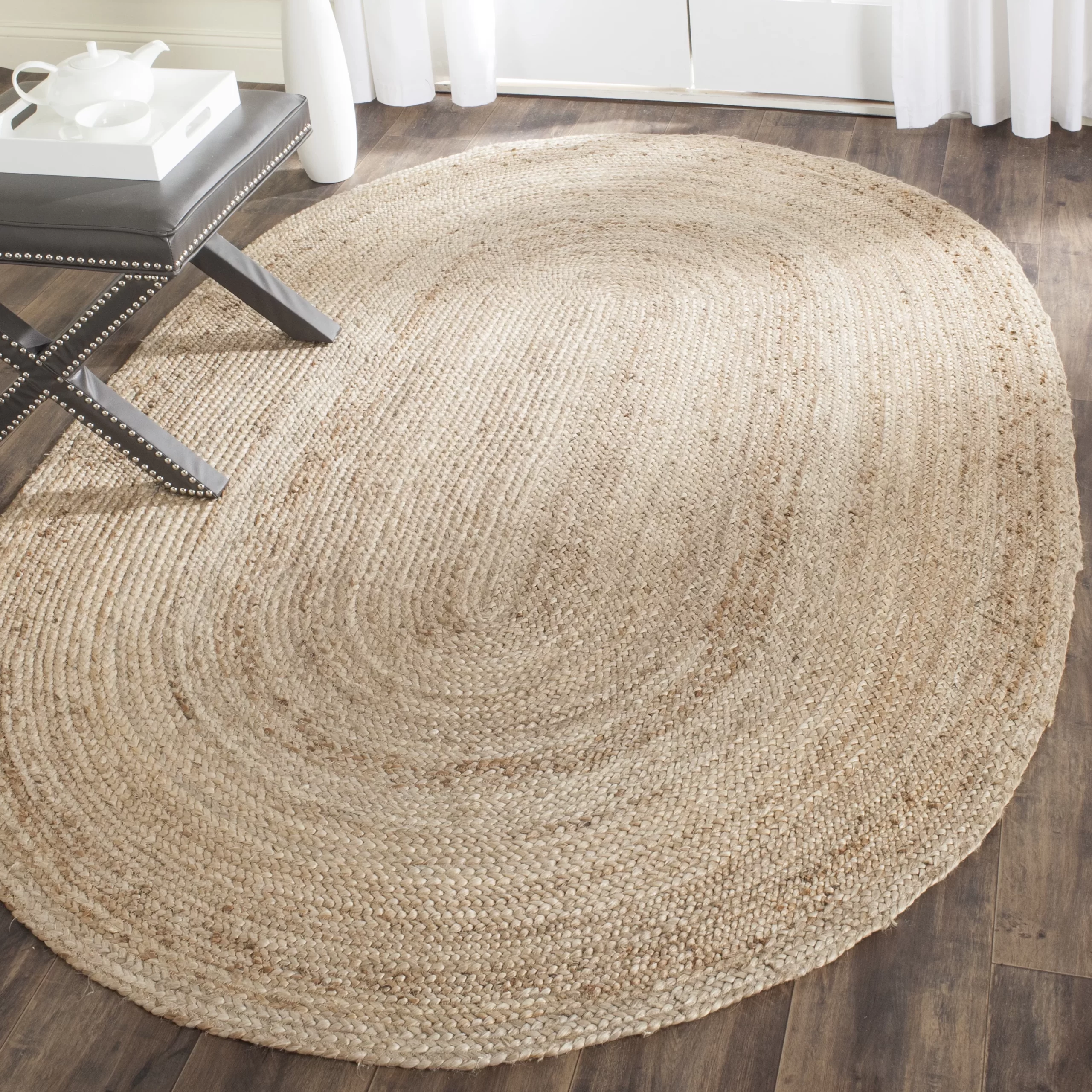 Highland Dunes Arria Handmade Flatweave Jute/Sisal Natural Rug. Oval 9′ x 12′
