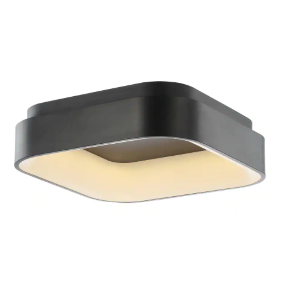 Jonathan Y Rafael 17.7 in. Black Integrated LED Metal Flush Mount Ceiling Light