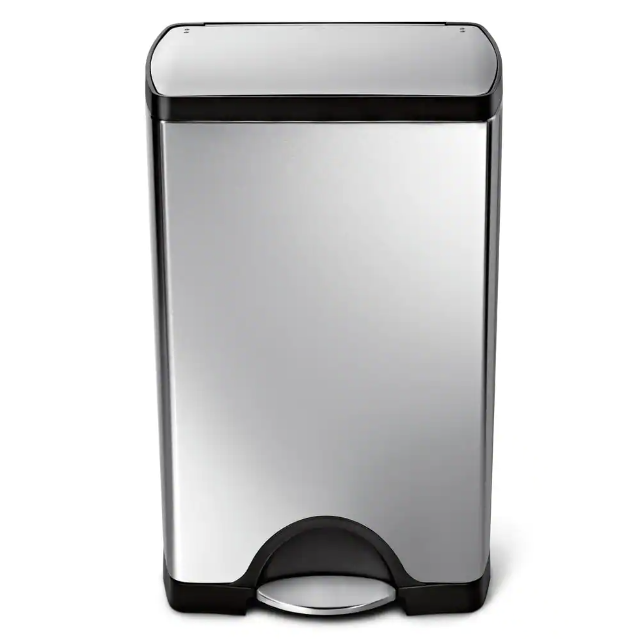 simplehuman 38-Liter Fingerprint-Proof Brushed Stainless Steel Rectangular Step-On Trash Can