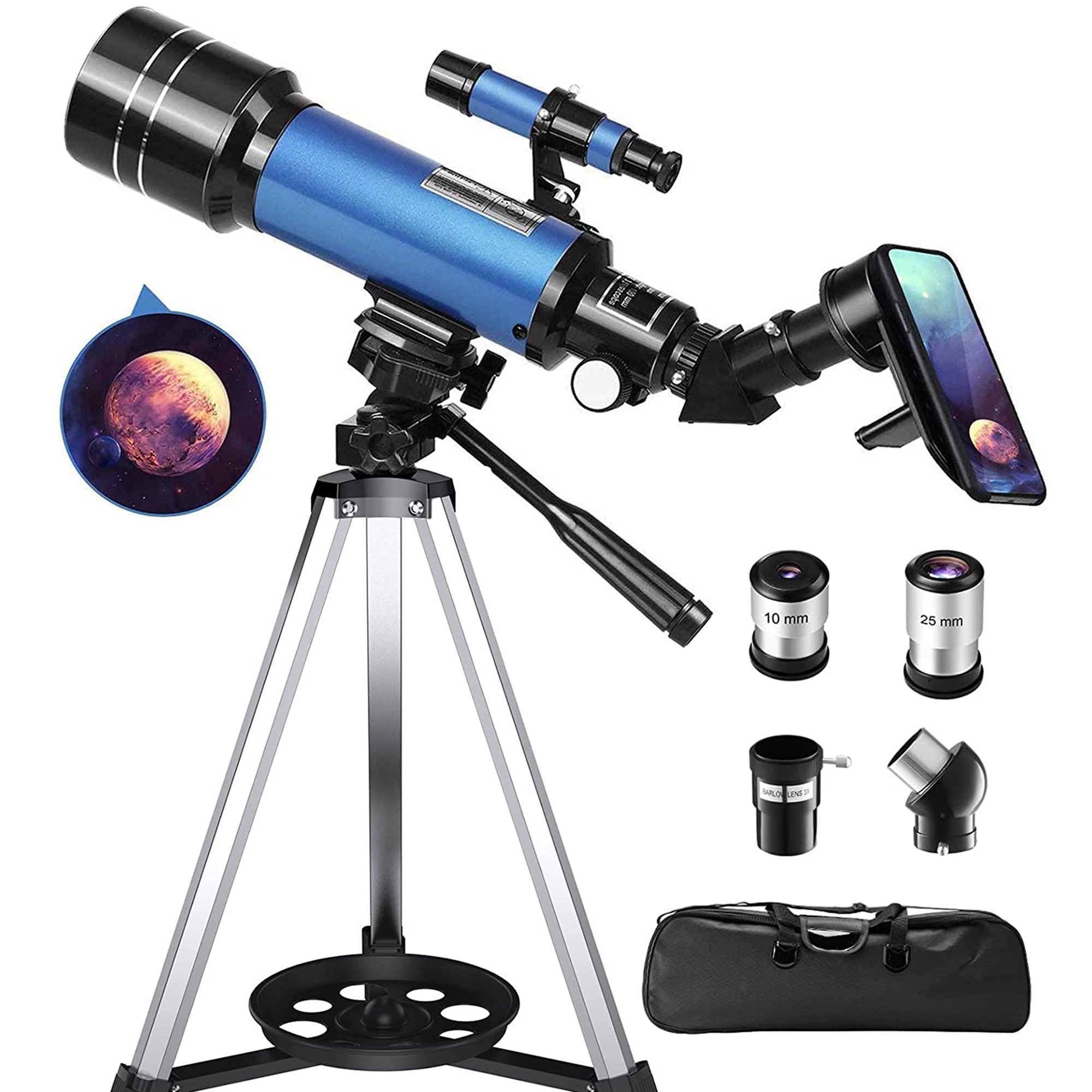 Telescopes 40070 70mm Aperture 400mm AZ Mount Telescope with Accessories for Kids and Beginners. Blue