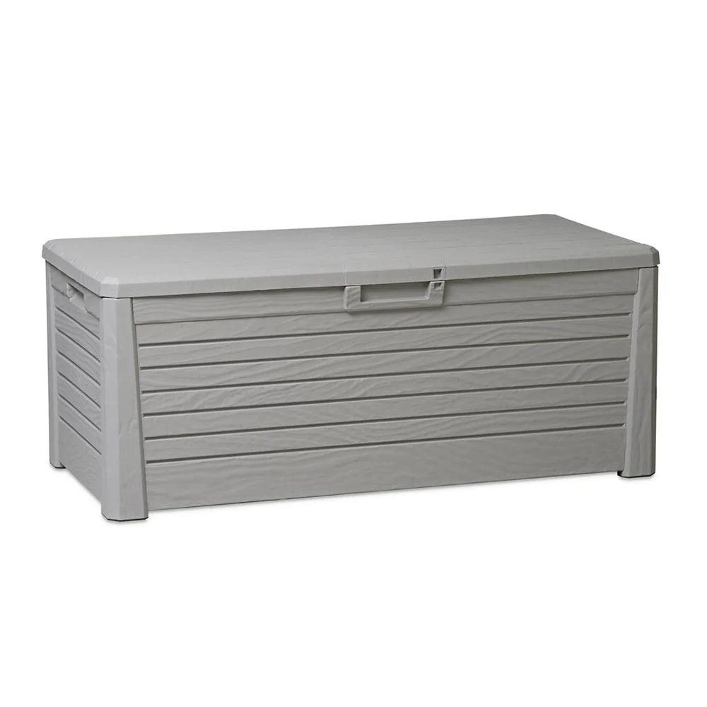 Toomax Florida Outdoor Deck Bin Storage Box Bench Waterproof 145 Gallon (Grey)