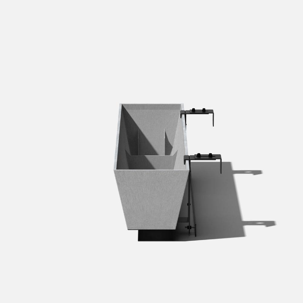 Veradek 36 in. x 10 in. Gray Plastic Railing Window Box