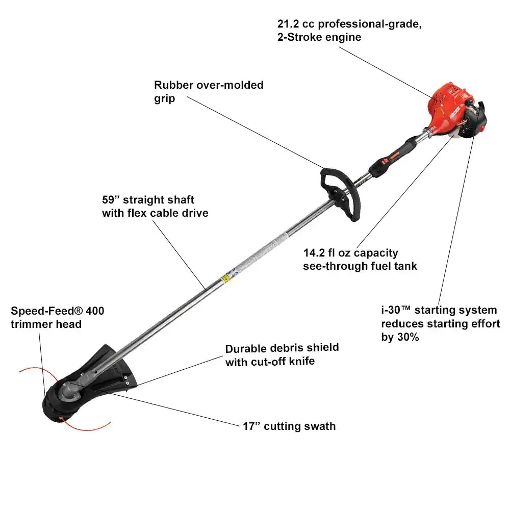 Echo 21.2cc Straight Shaft Trimmer With i-30 Starter. SRM-225