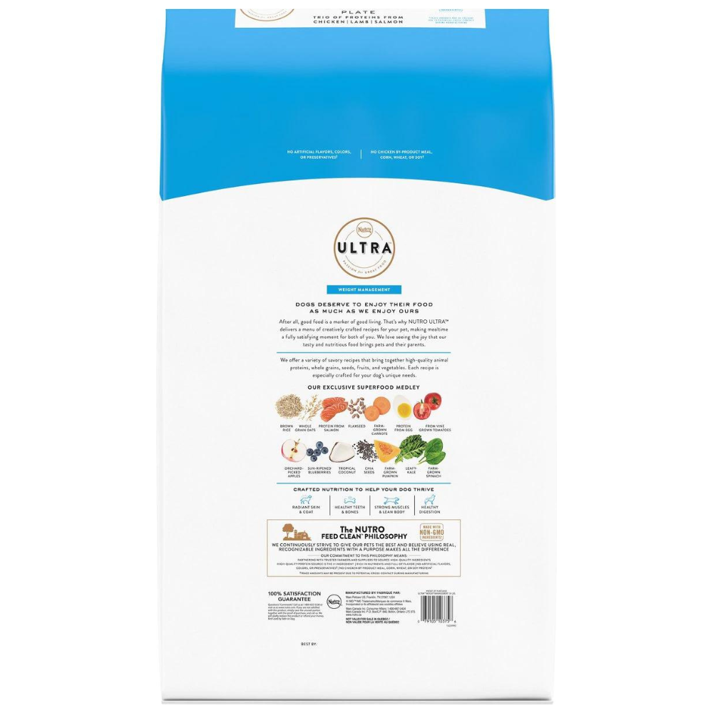 Nutro Ultra Adult Weight Management Chicken. Lamb & Salmon Recipe. 30-lb bag