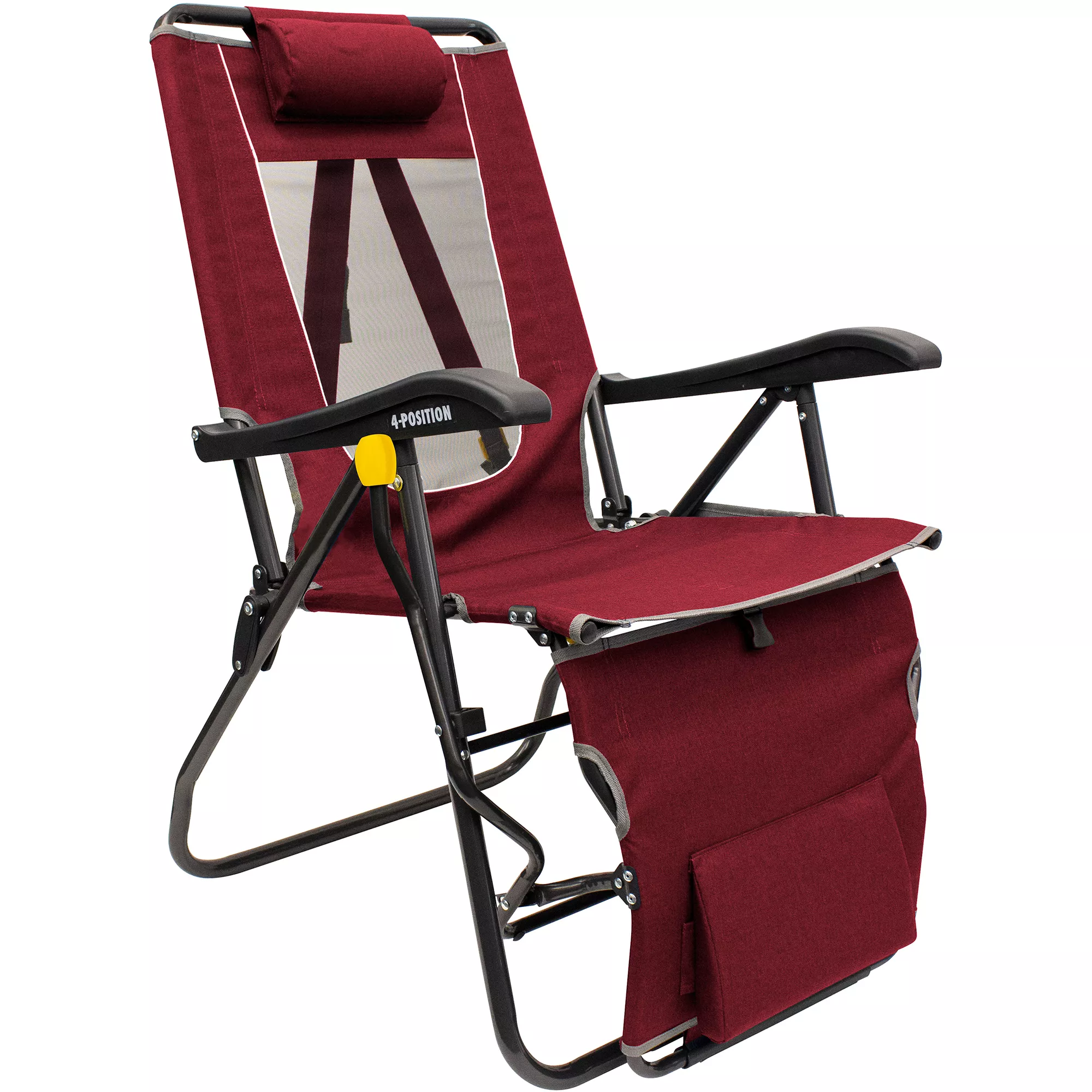 GCI Outdoor Legz-Up-Lounger Chair. Heathered Red