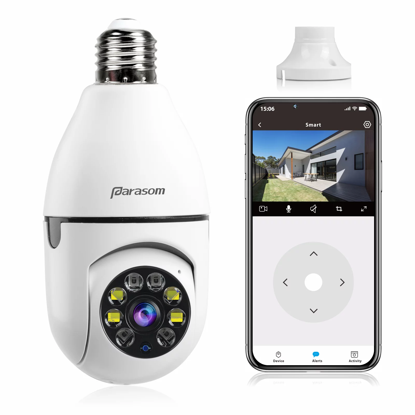 Parasom Security Camera 1080P HD. Wi-Fi Light Bulb. White