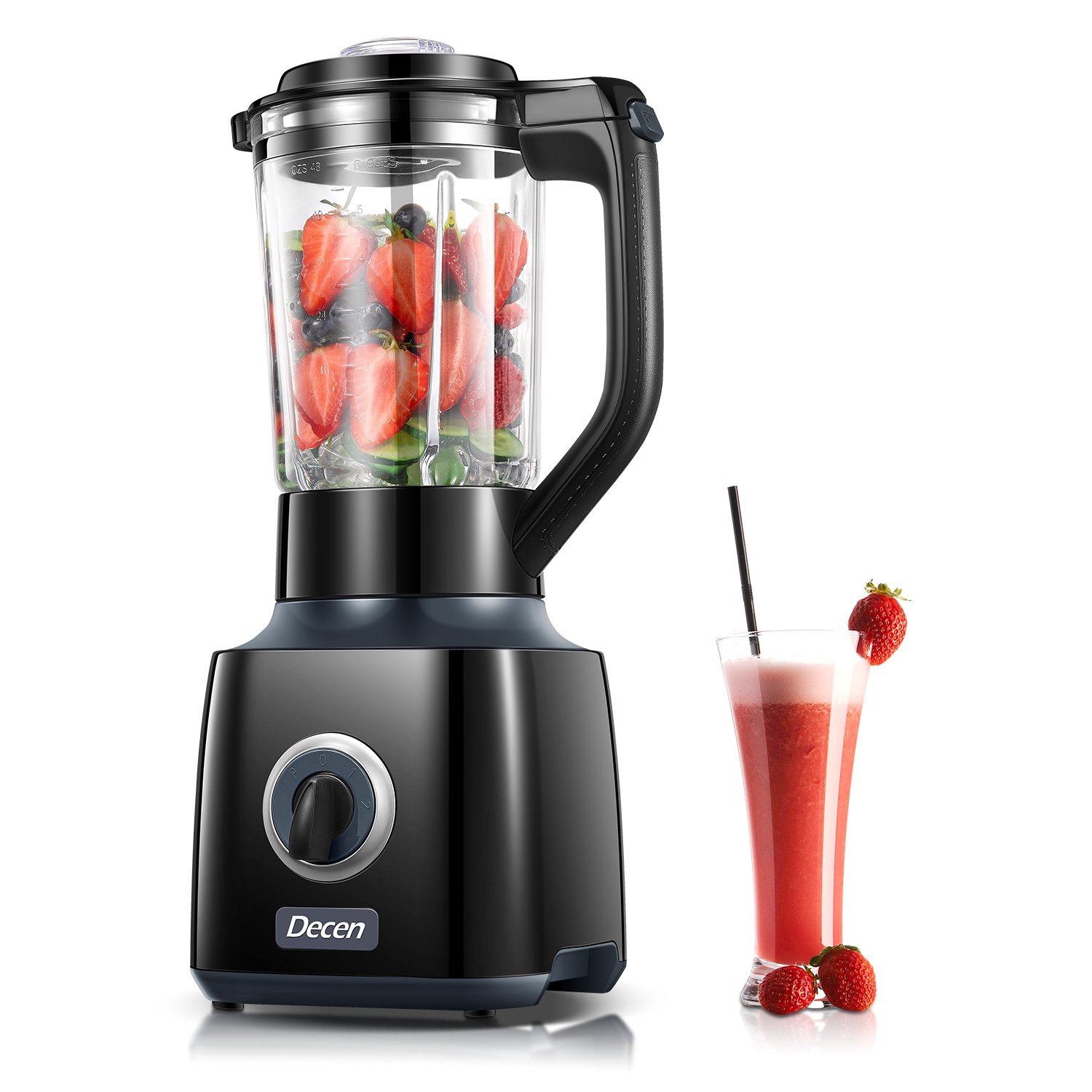 Decen 700W Professional Blender with 6 Cup Glass Jar. Smoothie Maker Blender. Black