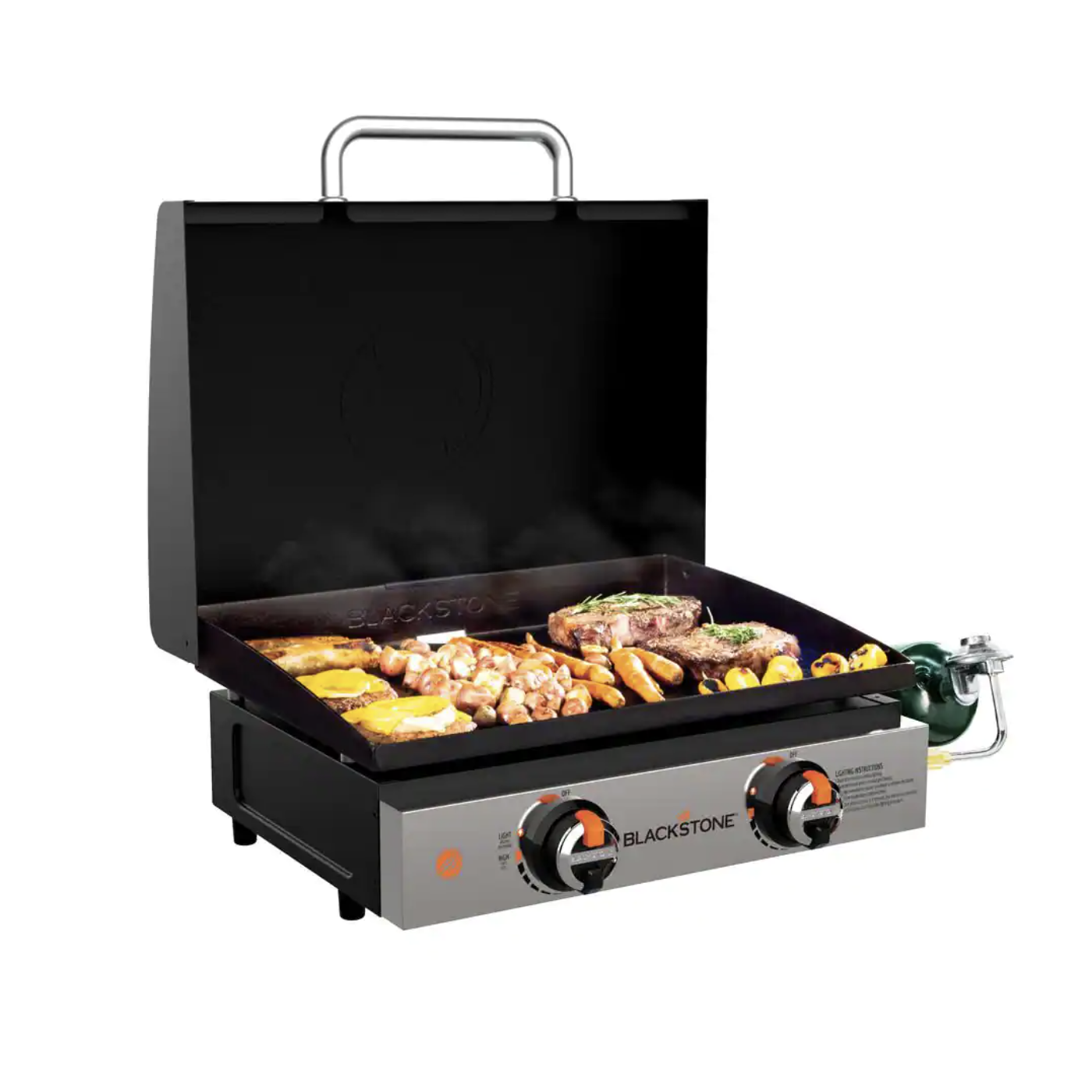 Blackstone 1813 Stainless Steel Propane Gas Hood Portable. Heavy Duty. 22 Inch. Black