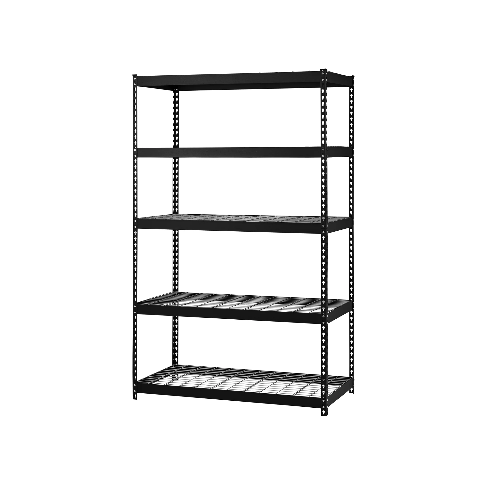 Muscle Rack 48W x 24D x 72H 5-Tier Steel Shelving. Black. 5000 lbs. Capacity