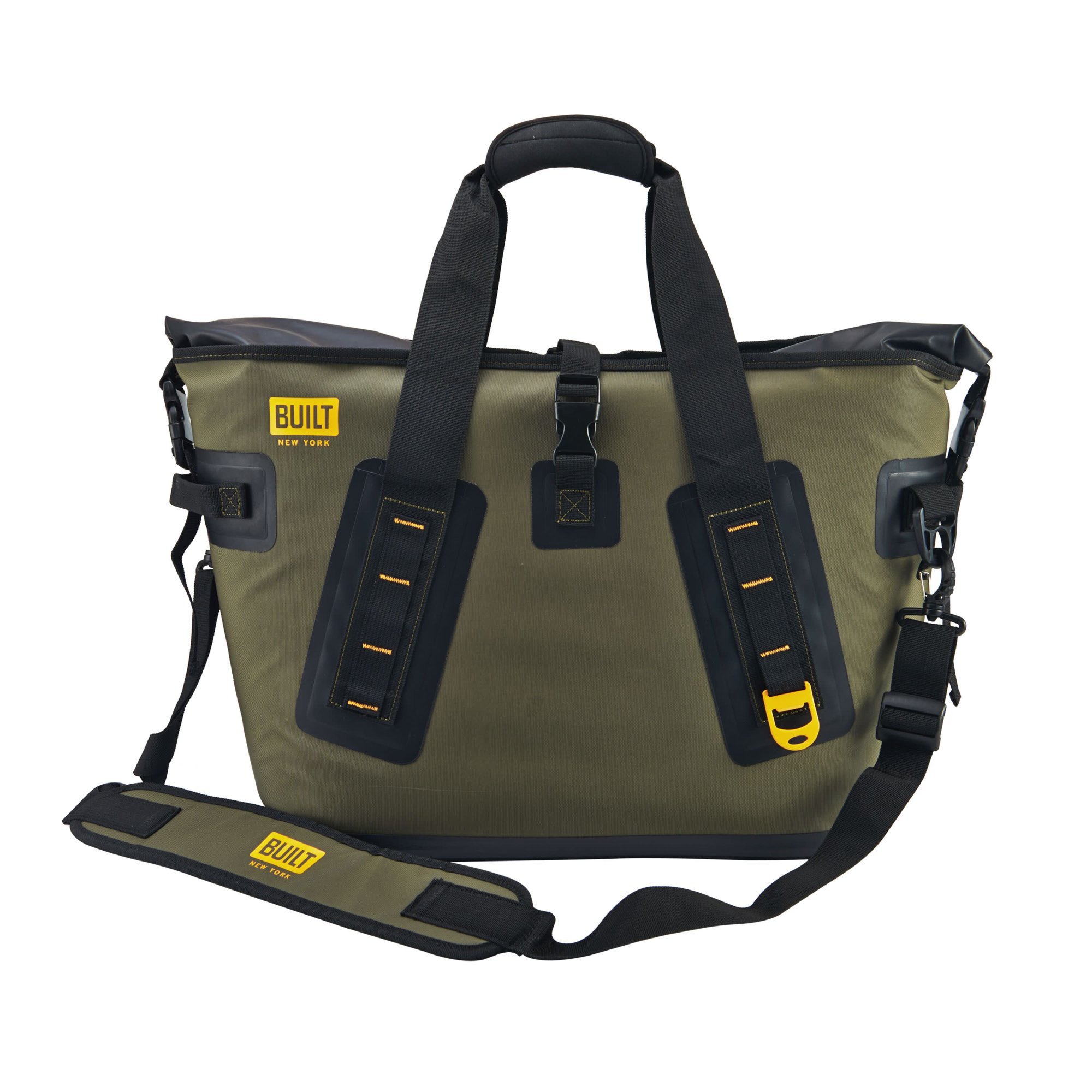 Built Large Welded Soft Portable Cooler with Wide Mouth Opening. Insulated and Leak-Proof in Olive Green