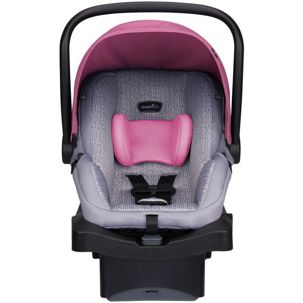 Evenflo LiteMax 35 lbs Infant Car Seat. Geometric Grey and Pink