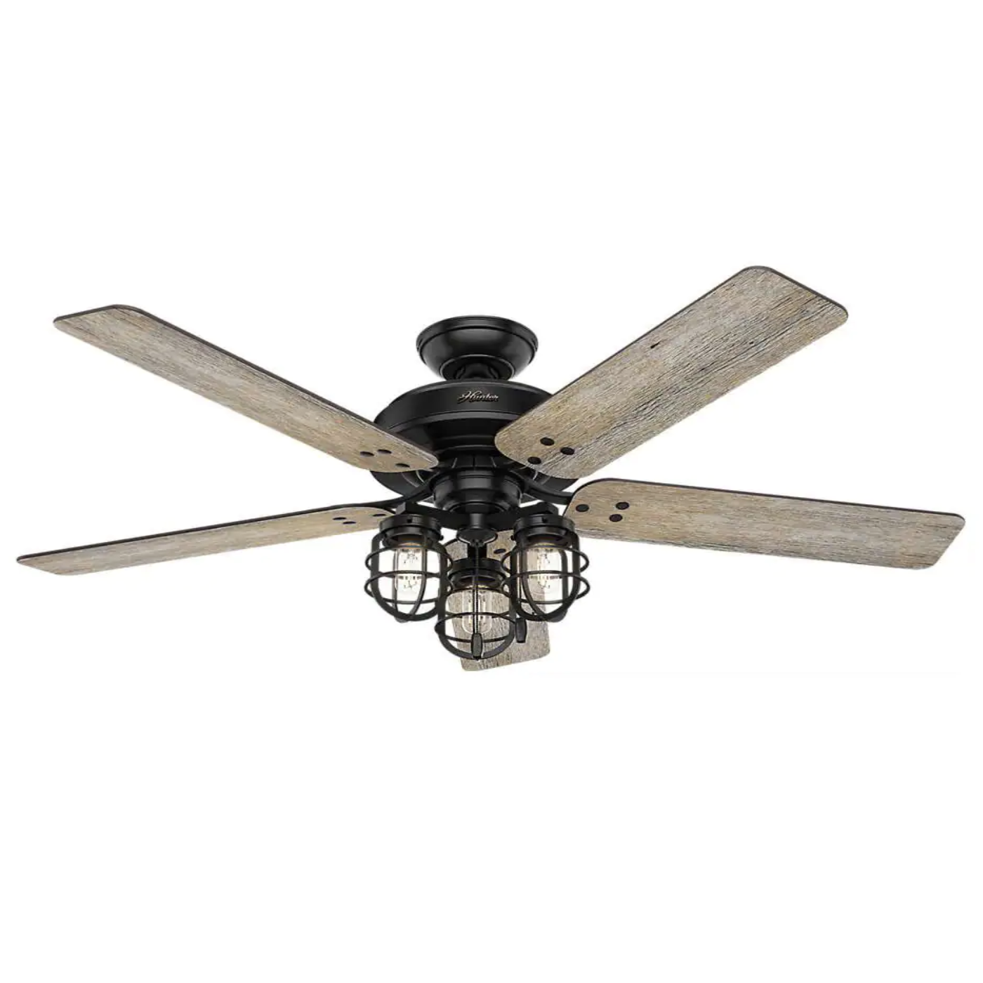 Hunter Port Isabel 52 in. LED Indoor/Outdoor Matte Black Ceiling Fan with Light Kit