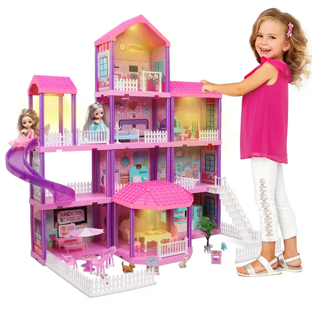 Beefunni 36 inch Dollhouse Playset Girl Toys. 11 Rooms