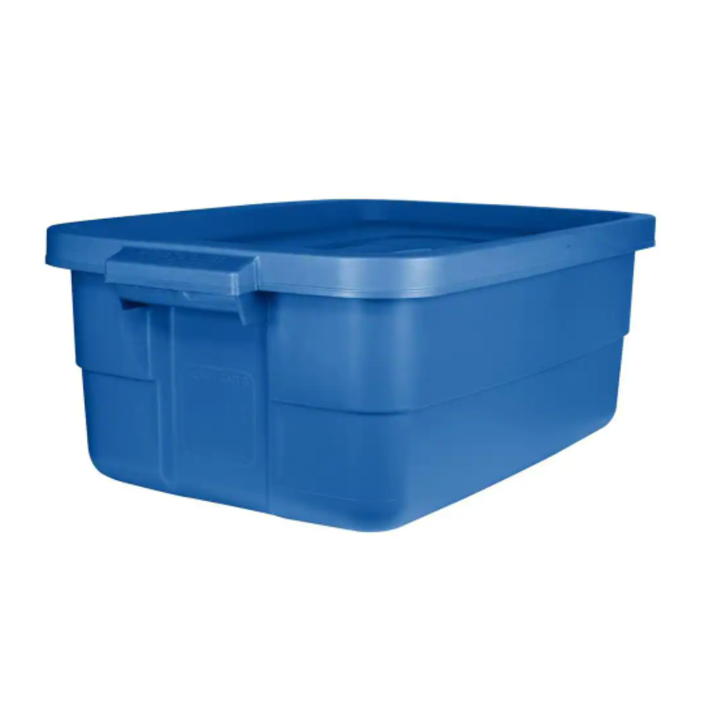 Rubbermaid Roughneck 10-Gal. Storage Tote Container in Heritage Blue (6-Pack)