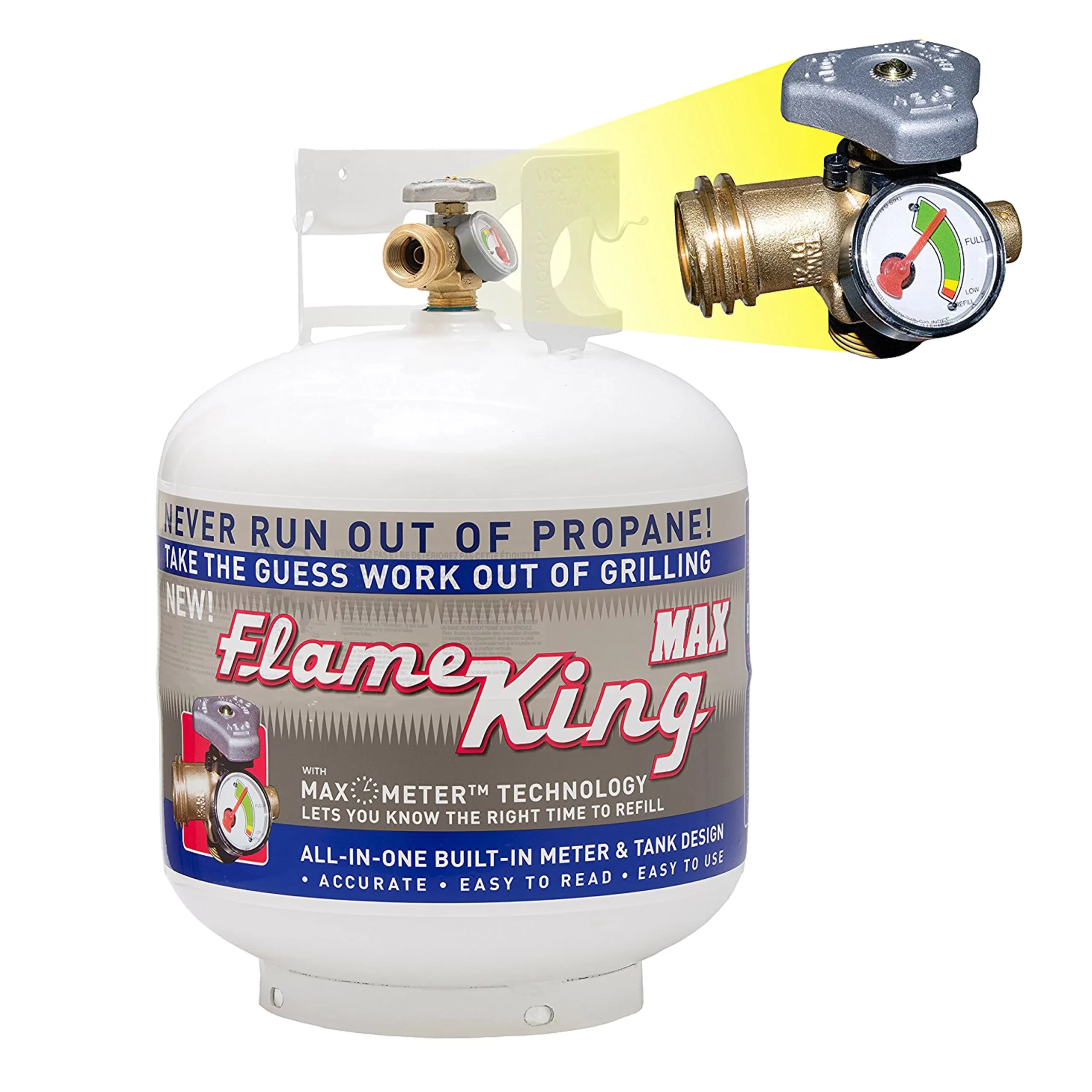 Flameking 20 LB Pound Propane Tank Cylinder With OPD Valve And Built-in Site Gauge
