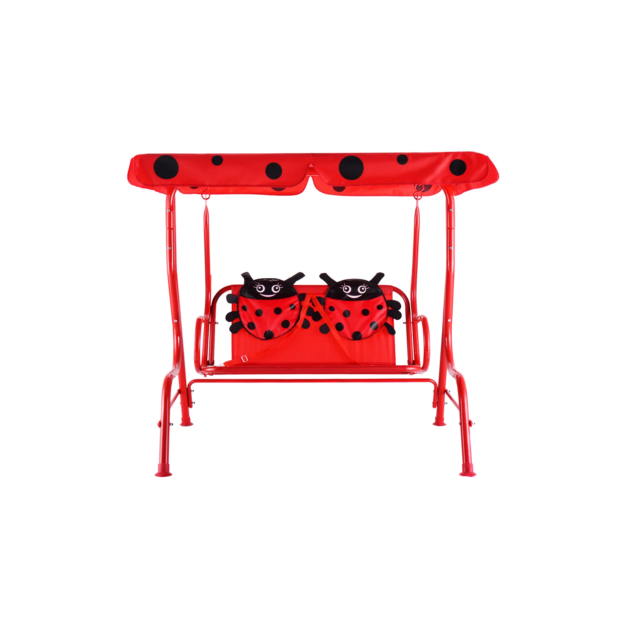 Costway Kids Patio Swing Chair Children Porch Bench Canopy 2 Person. Red